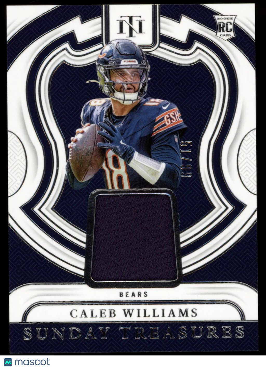 CALEB WILLIAMS 2024 Panini National Treasures Sunday Rookie Patch /99 #ST-CWS
