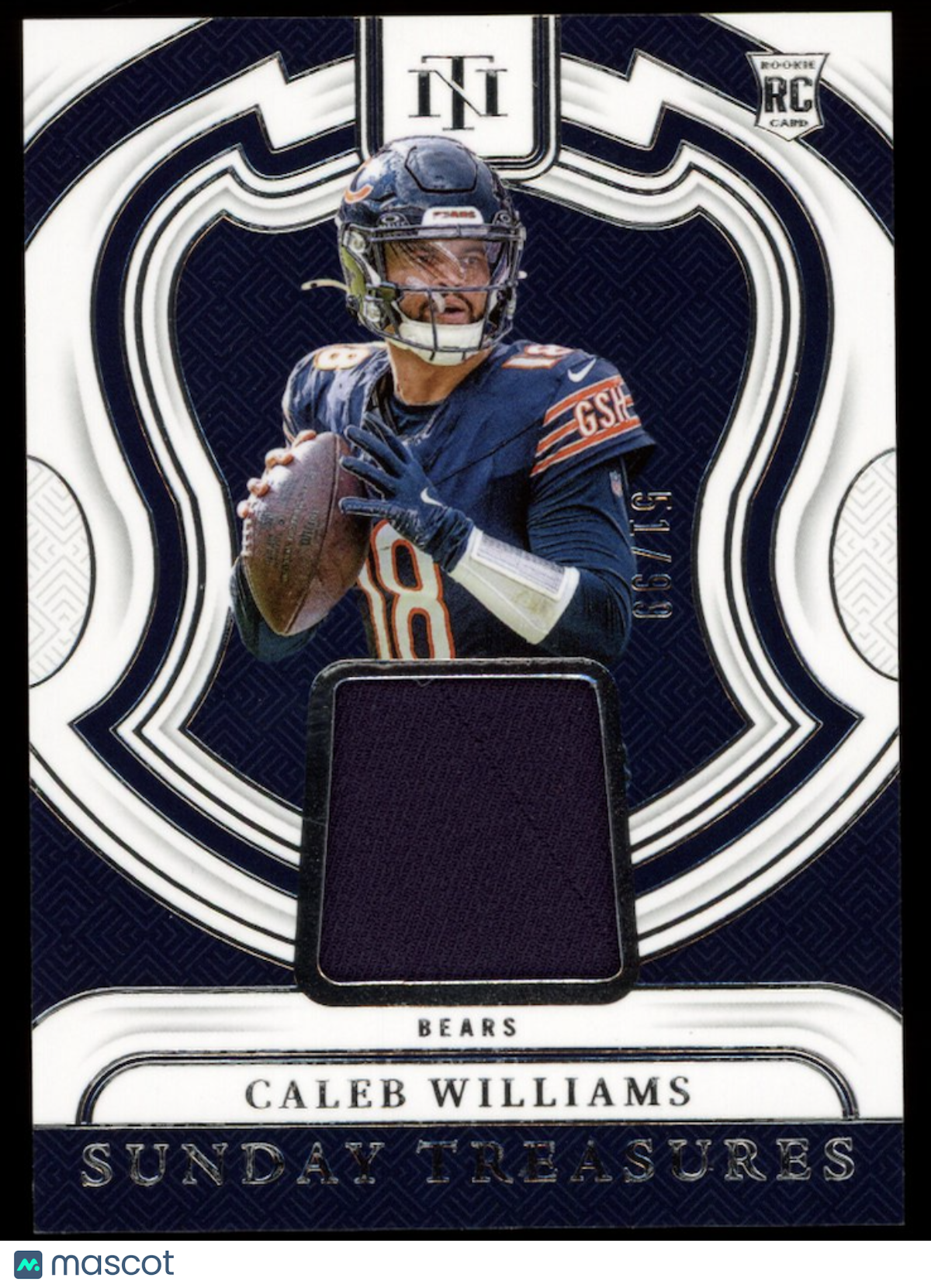 CALEB WILLIAMS 2024 Panini National Treasures Sunday Rookie Patch /99 #ST-CWS