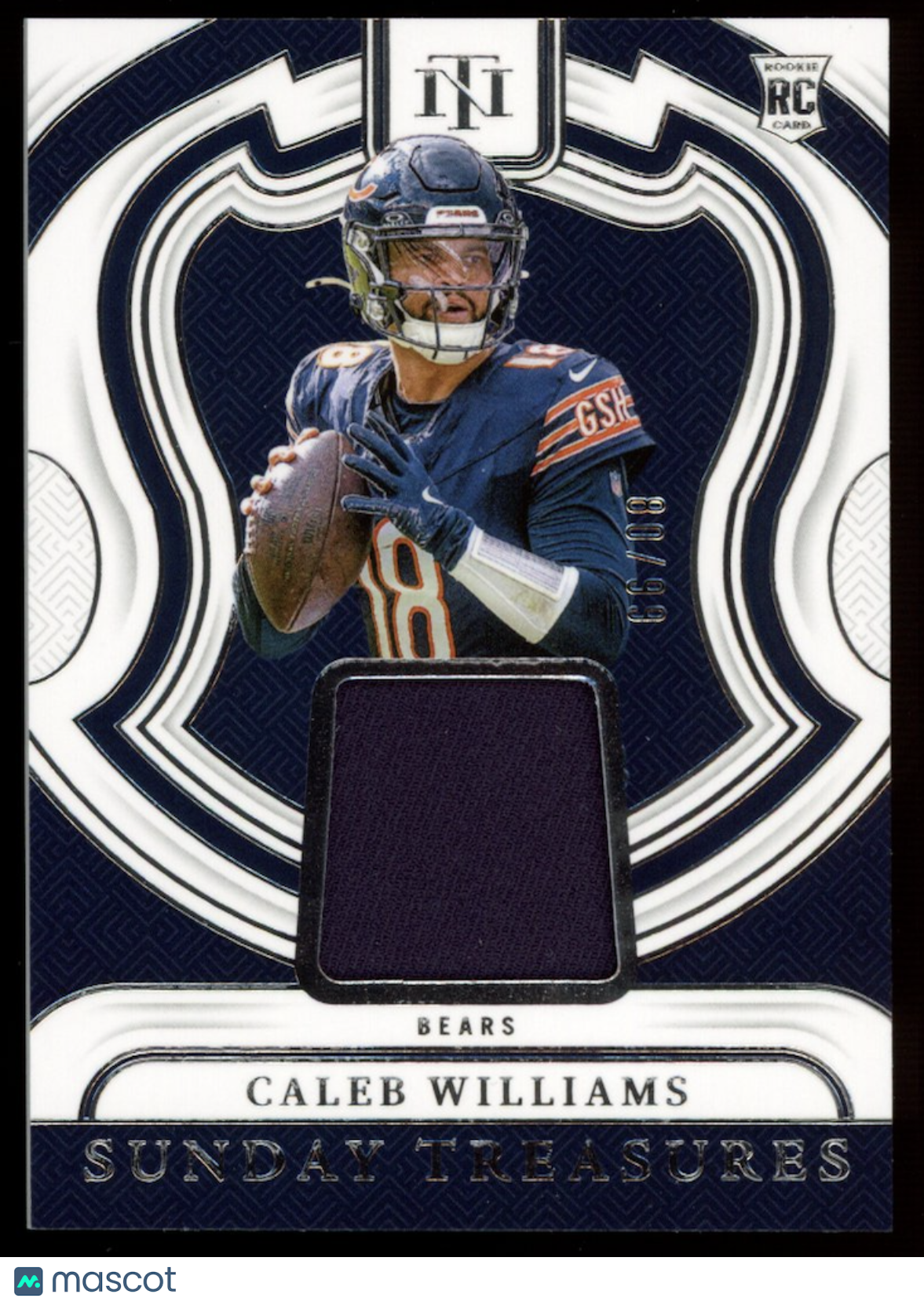 CALEB WILLIAMS 2024 Panini National Treasures Sunday Rookie Patch /99 #ST-CWS