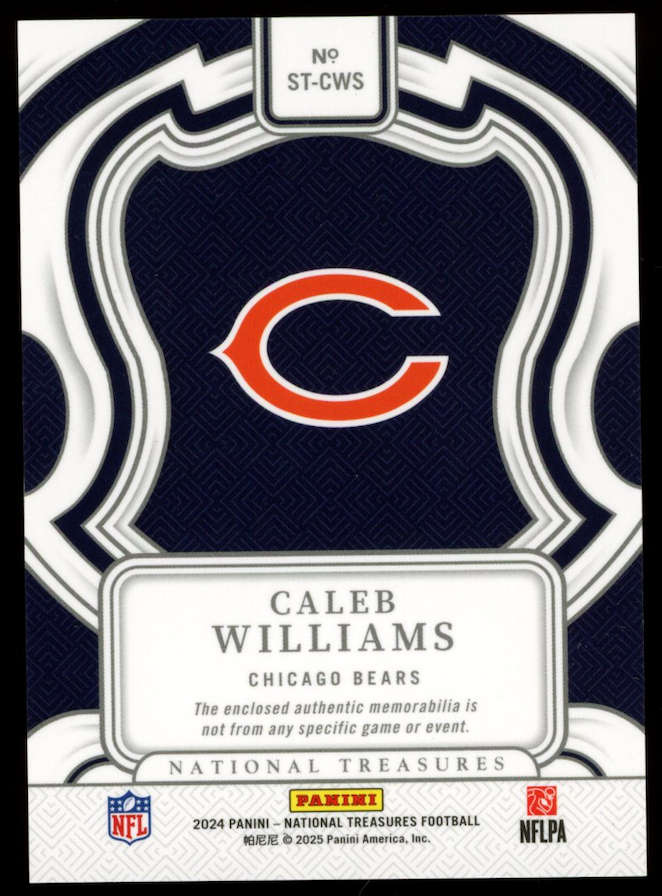 CALEB WILLIAMS 2024 Panini National Treasures Sunday Rookie Patch /99 #ST-CWS