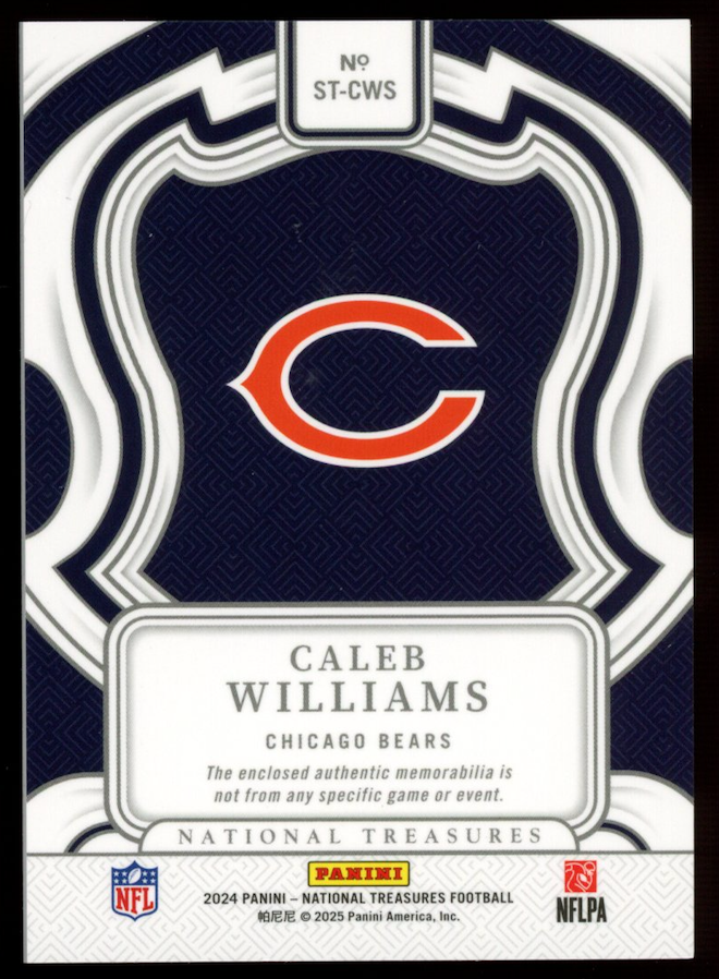 CALEB WILLIAMS 2024 Panini National Treasures Sunday Rookie Patch /99 #ST-CWS