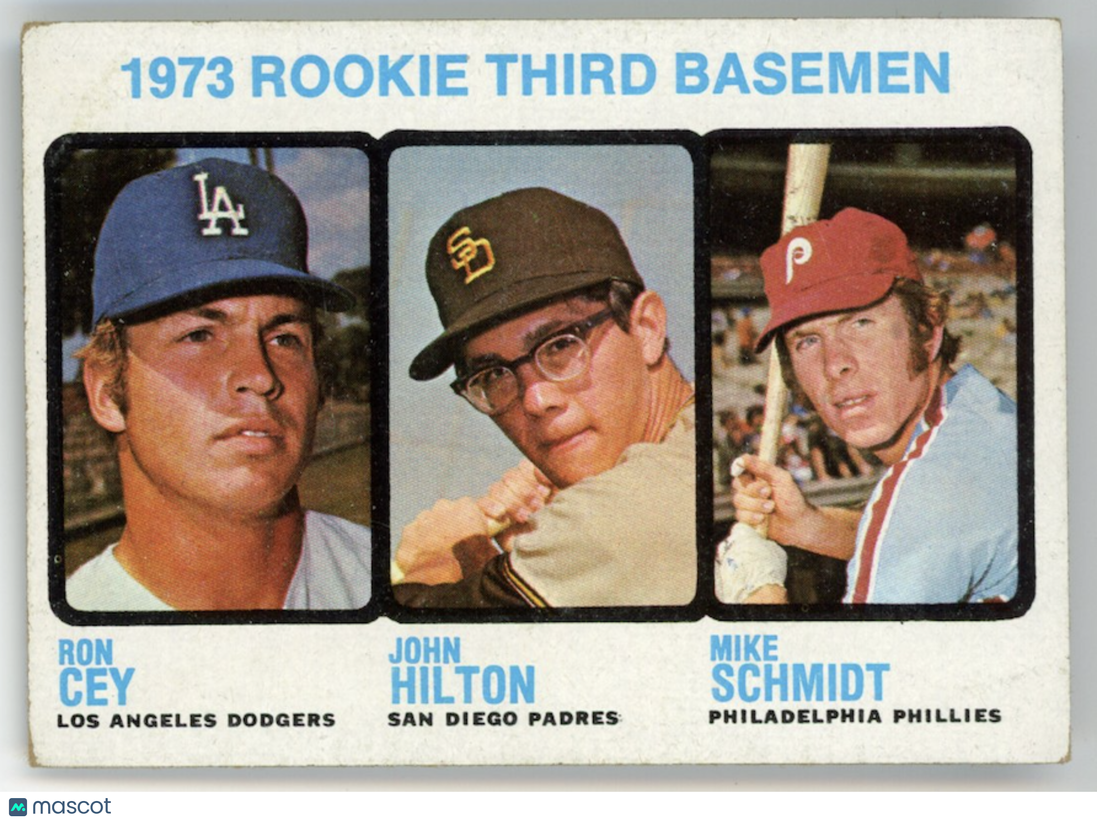 MIKE SCHMIDT Cey Hilton 1973 Topps Baseball Rookie Card #615 Phillies