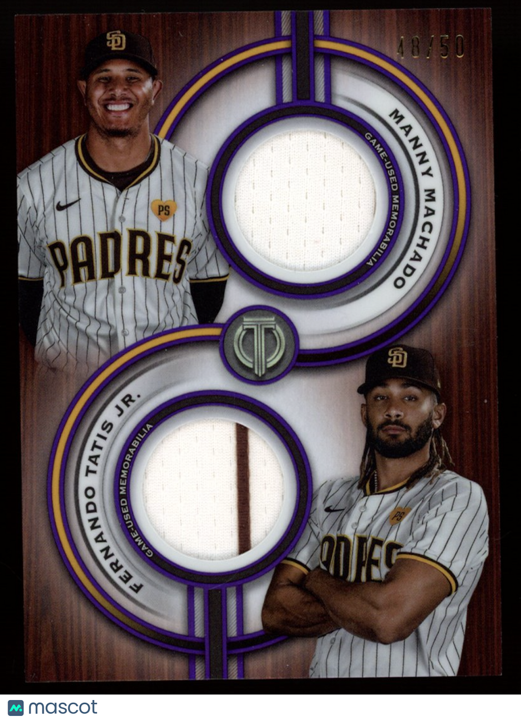 FERNANDO TATIS JR. MANNY MACHADO 2025 Topps Tribute Dual Relic Purple /50