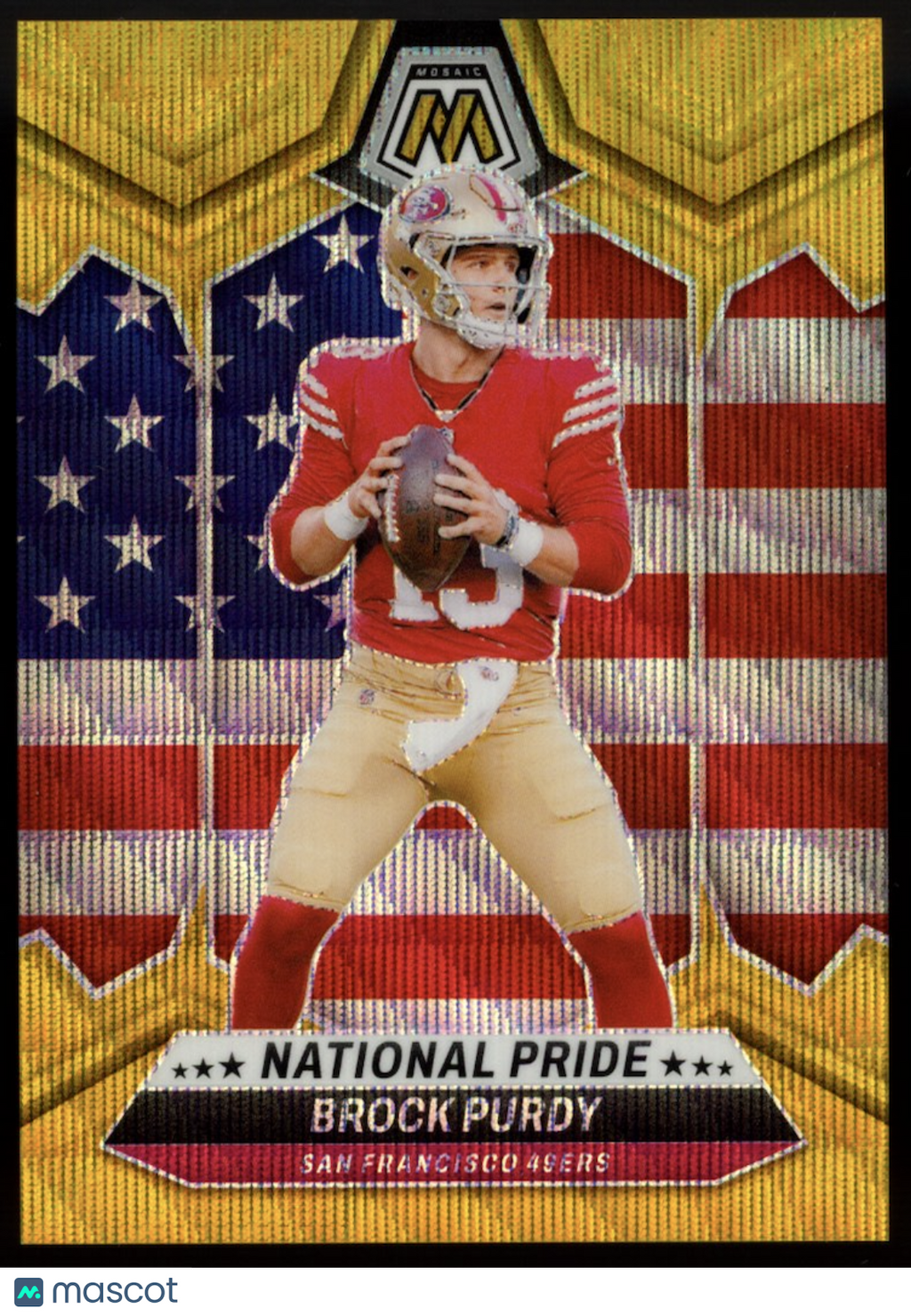 BROCK PURDY 2024 Panini Mosaic National Pride Gold Wave Prizm /17 #255 49ers