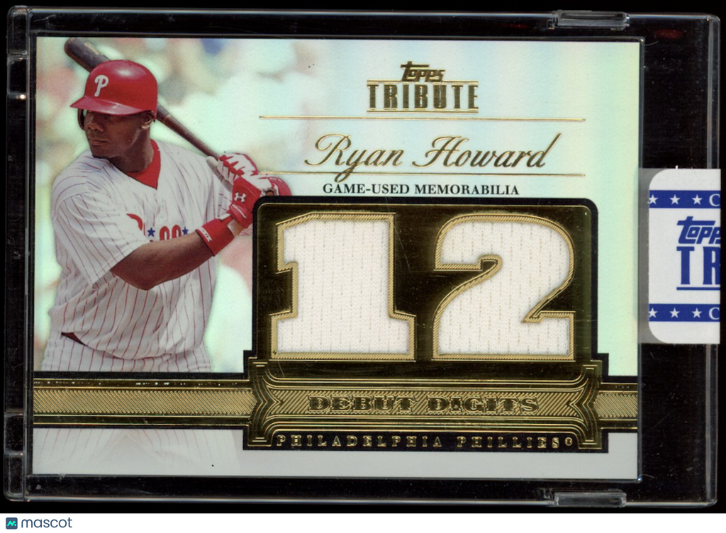 RYAN HOWARD 2012 Topps Tribute Debut Digits Dual Relic /99 #DD-RH Phillies