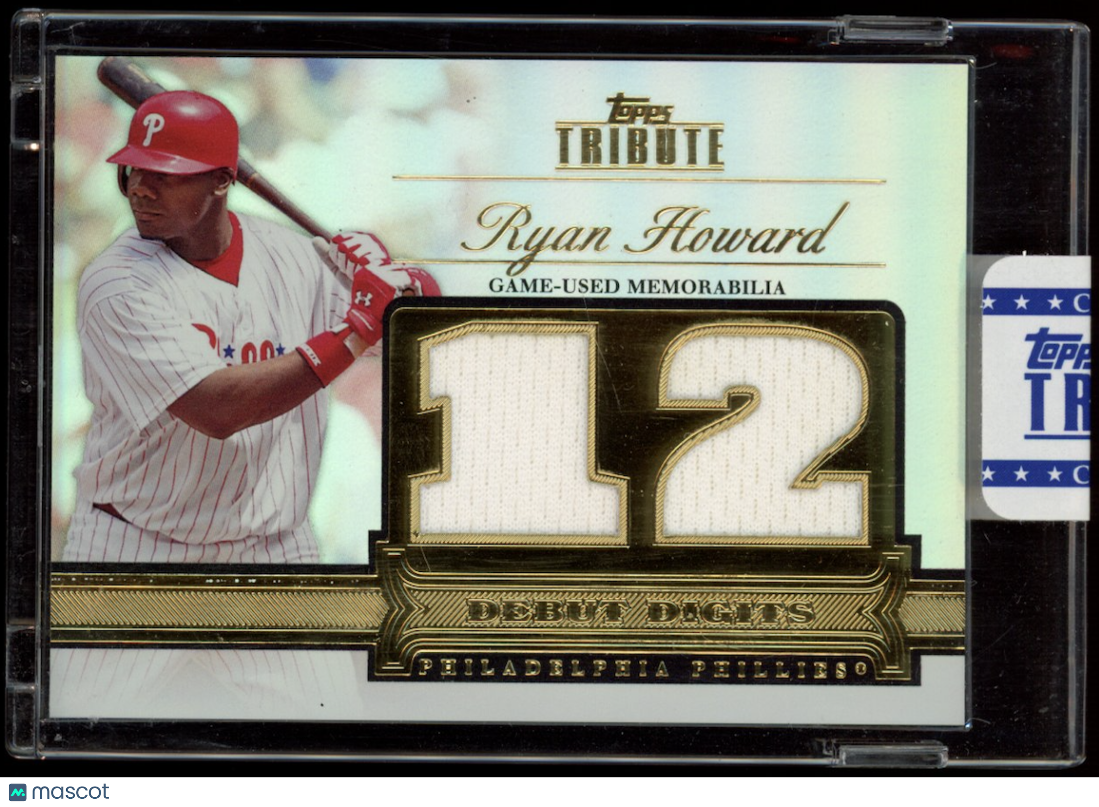 RYAN HOWARD 2012 Topps Tribute Debut Digits Dual Relic /99 #DD-RH Phillies