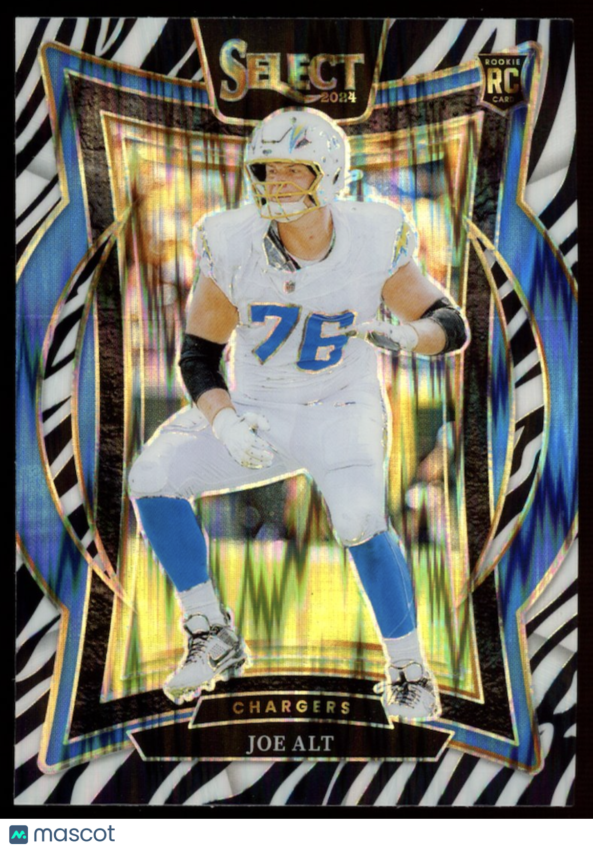 JOE ALT 2024 Panini Select Concourse Zebra Prizm Rookie SSP #82 Chargers
