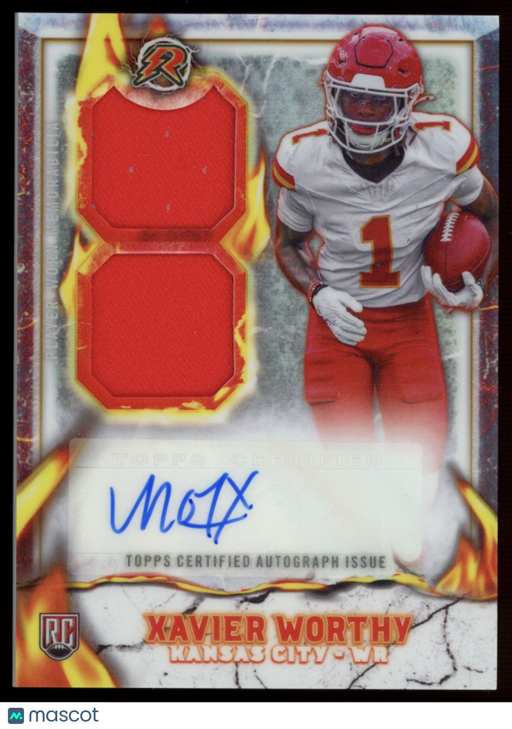 XAVIER WORTHY 2024 Topps Resurgence Ignite Rookie Patch Auto #IPA-XW Chiefs