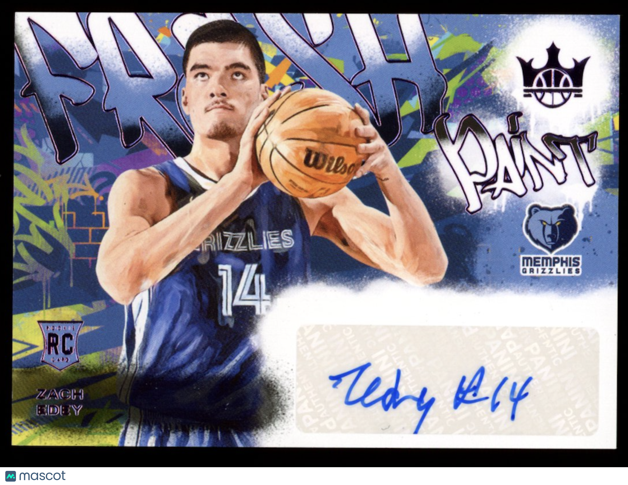 ZACH EDEY 2024-25 Panini Court Kings Fresh Paint Violet Rookie Auto /49 #FP-EDY