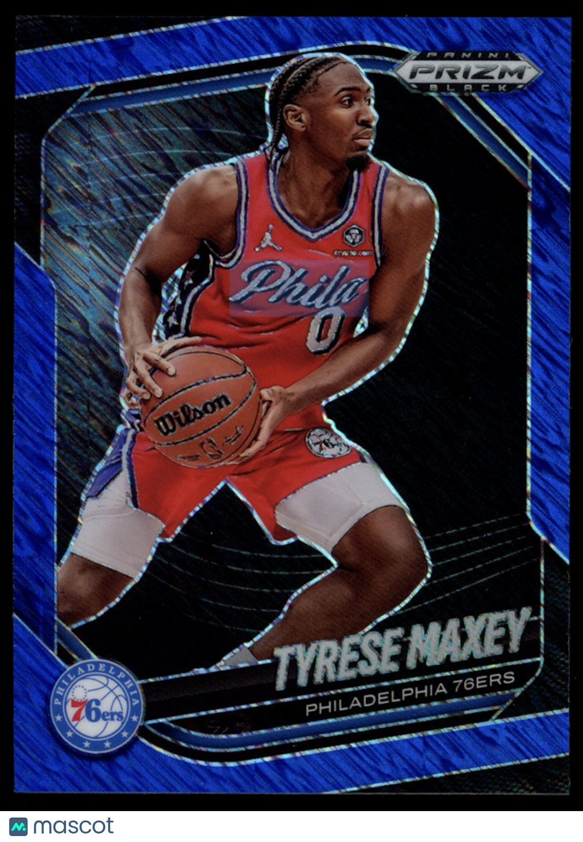 TYRESE MAXEY 2024-25 Panini Prizm Black Blue Shimmer /35 #89 76ers