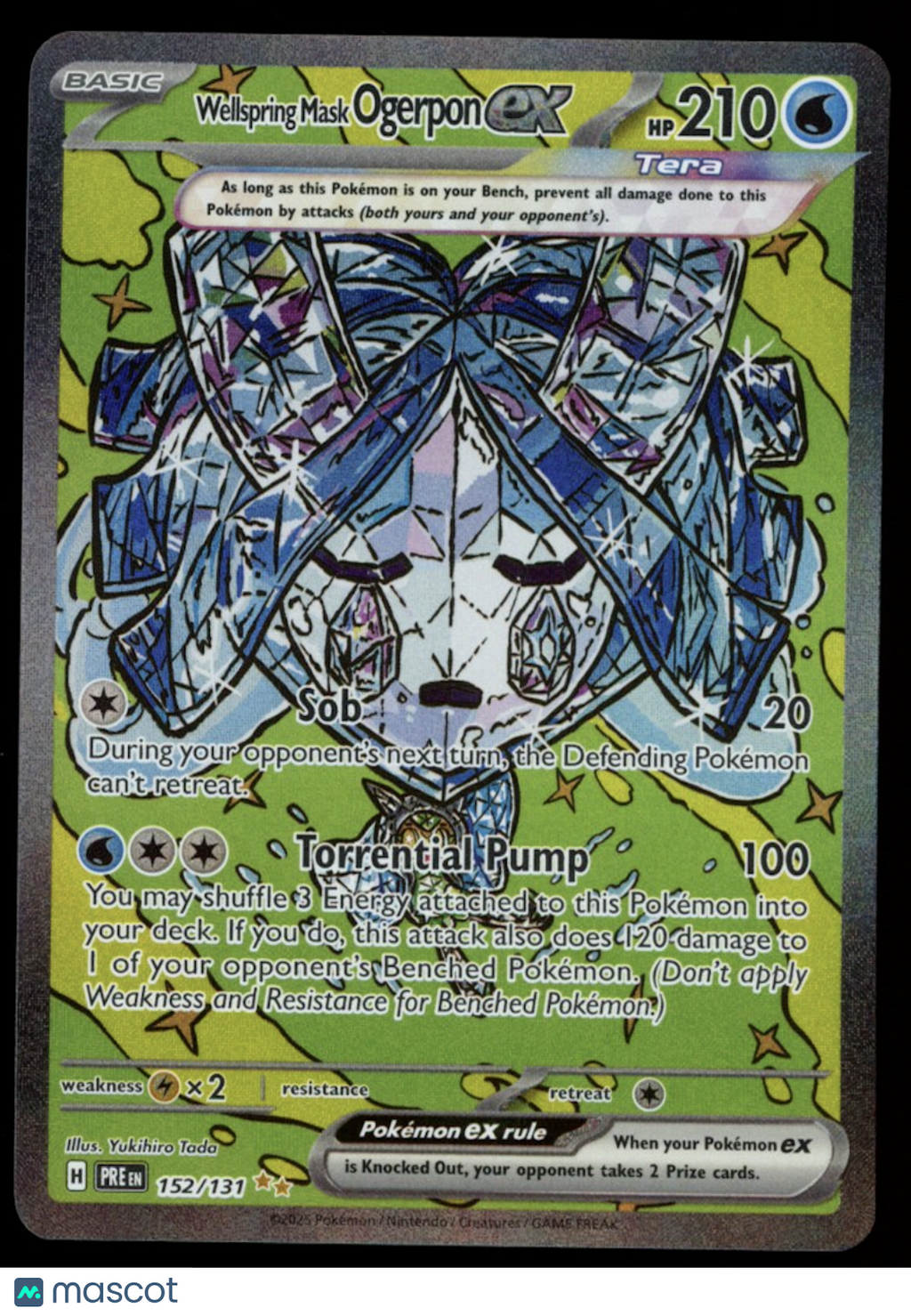 WELLSPRING MASK OGERPON EX 2025 Pokemon Prismatic Evolutions #152/131 SIR