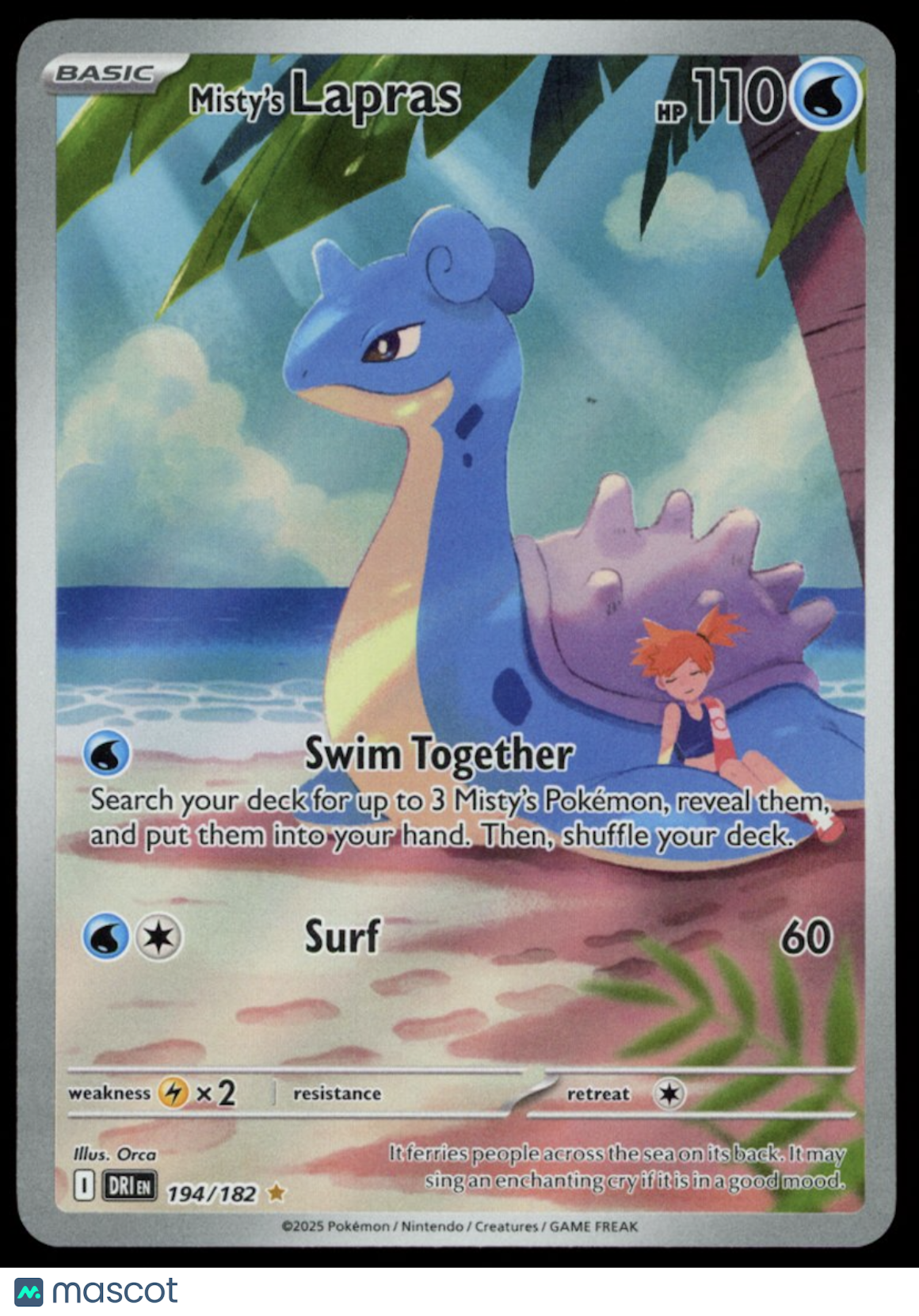 MISTY'S LAPRAS 2025 Pokemon Destined Rivals Illustration Rare #194/182