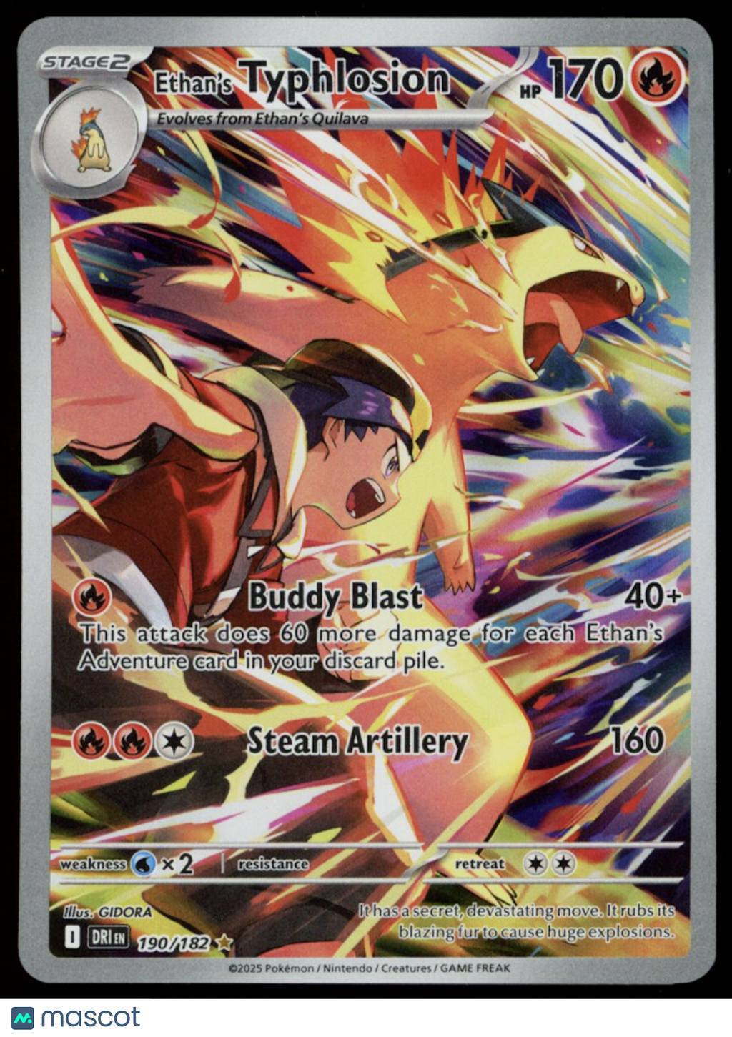 ETHAN'S TYPHLOSION 2025 Pokemon Destined Rivals Illustration Rare #190/182
