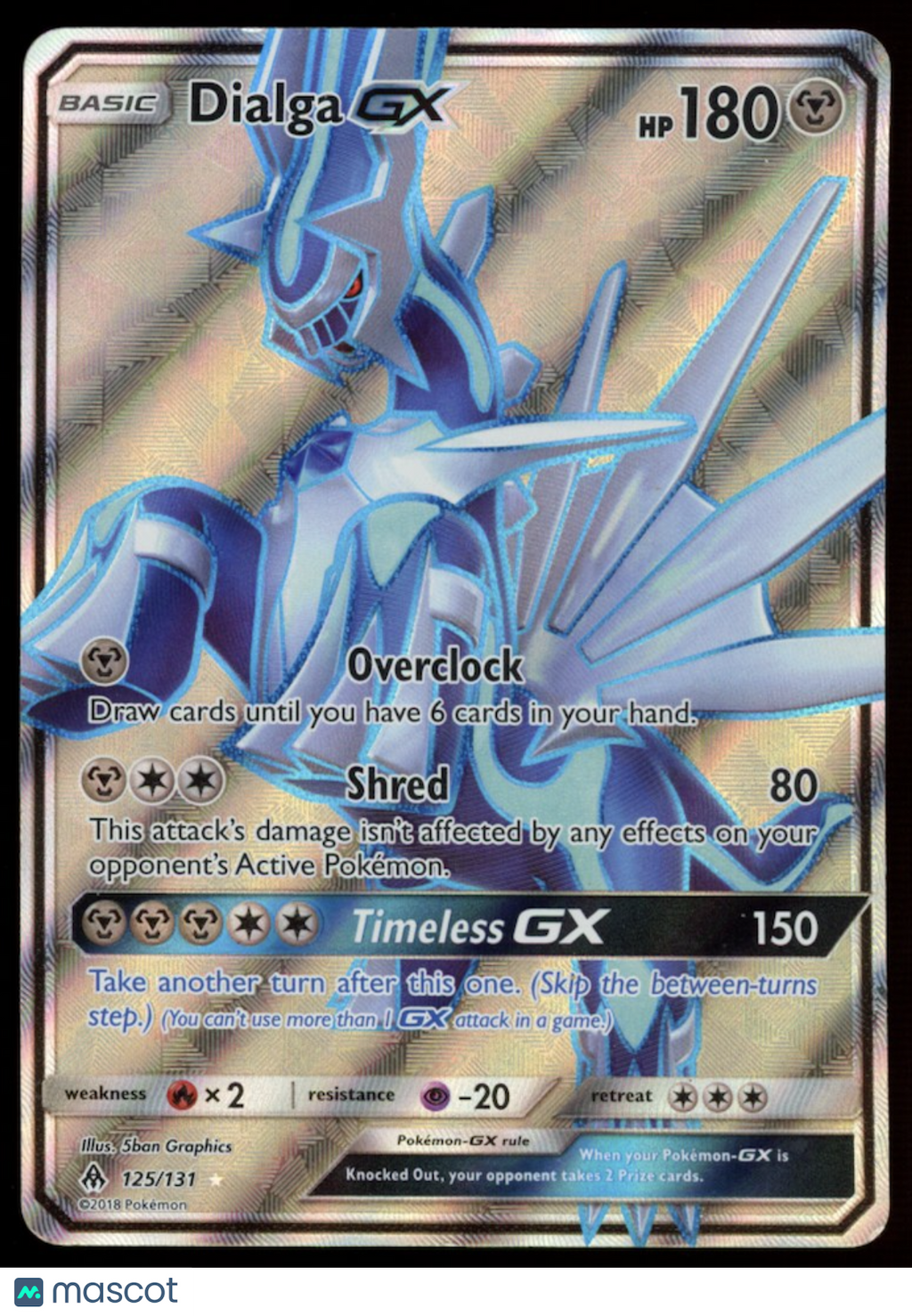 DIALGA GX 2018 Pokemon Sun Moon Forbidden Light Ultra Rare Full Art #125/131