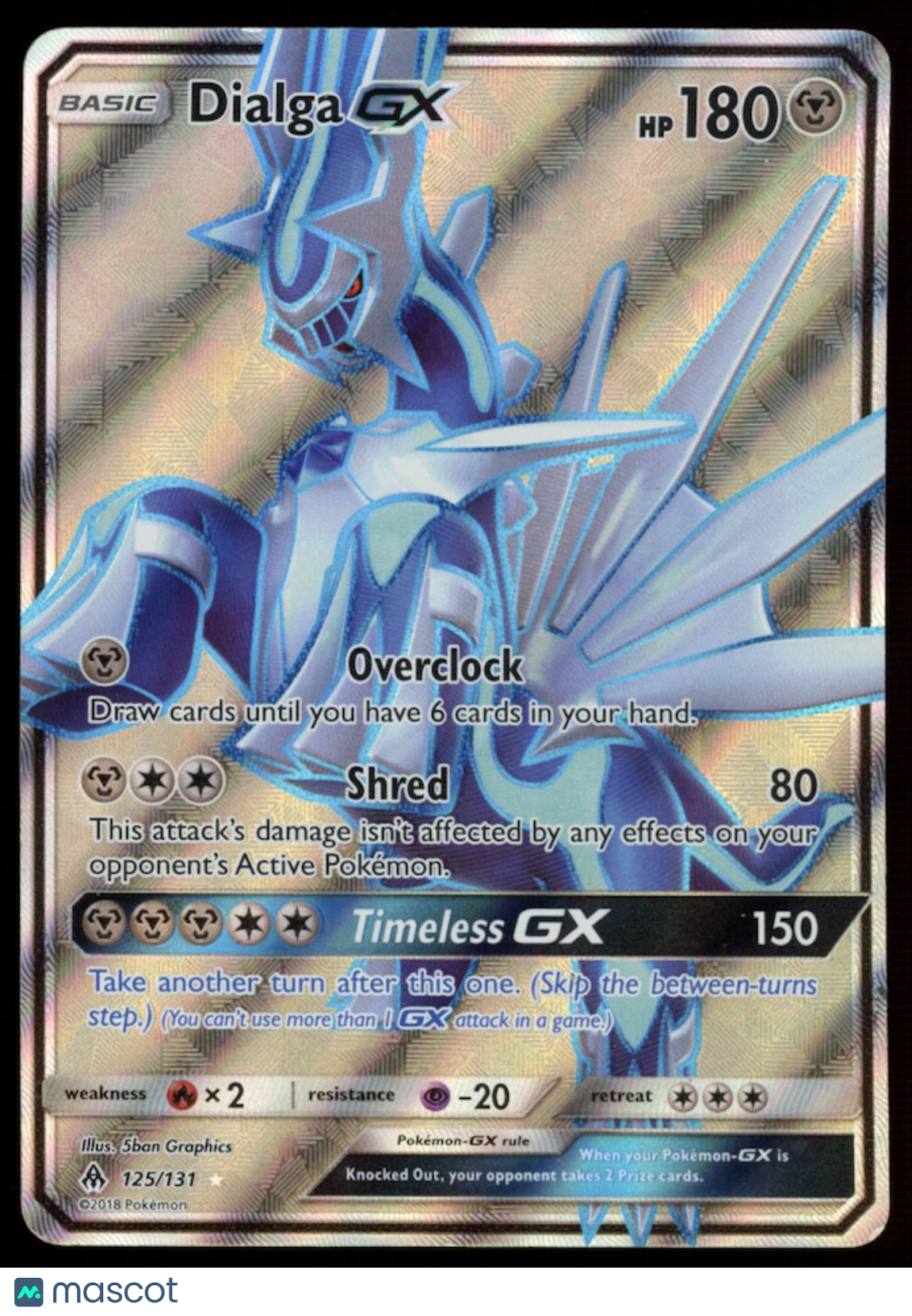 DIALGA GX 2018 Pokemon Sun Moon Forbidden Light Ultra Rare Full Art #125/131