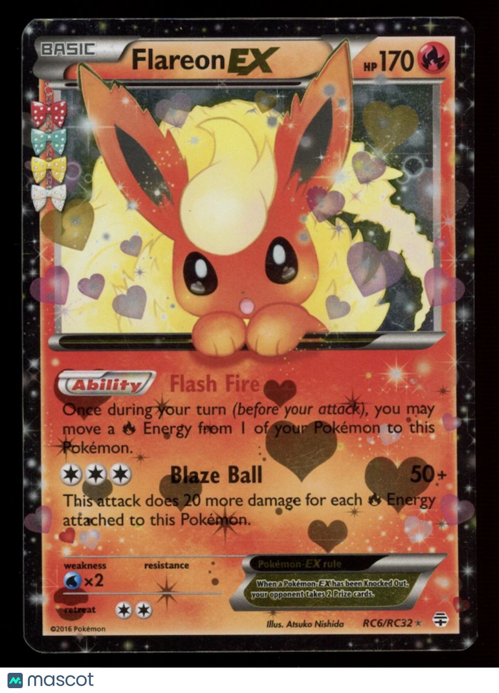 FLAREON EX 2016 Pokemon Generations Radiant Collection #RC6/RC32 Ultra Rare