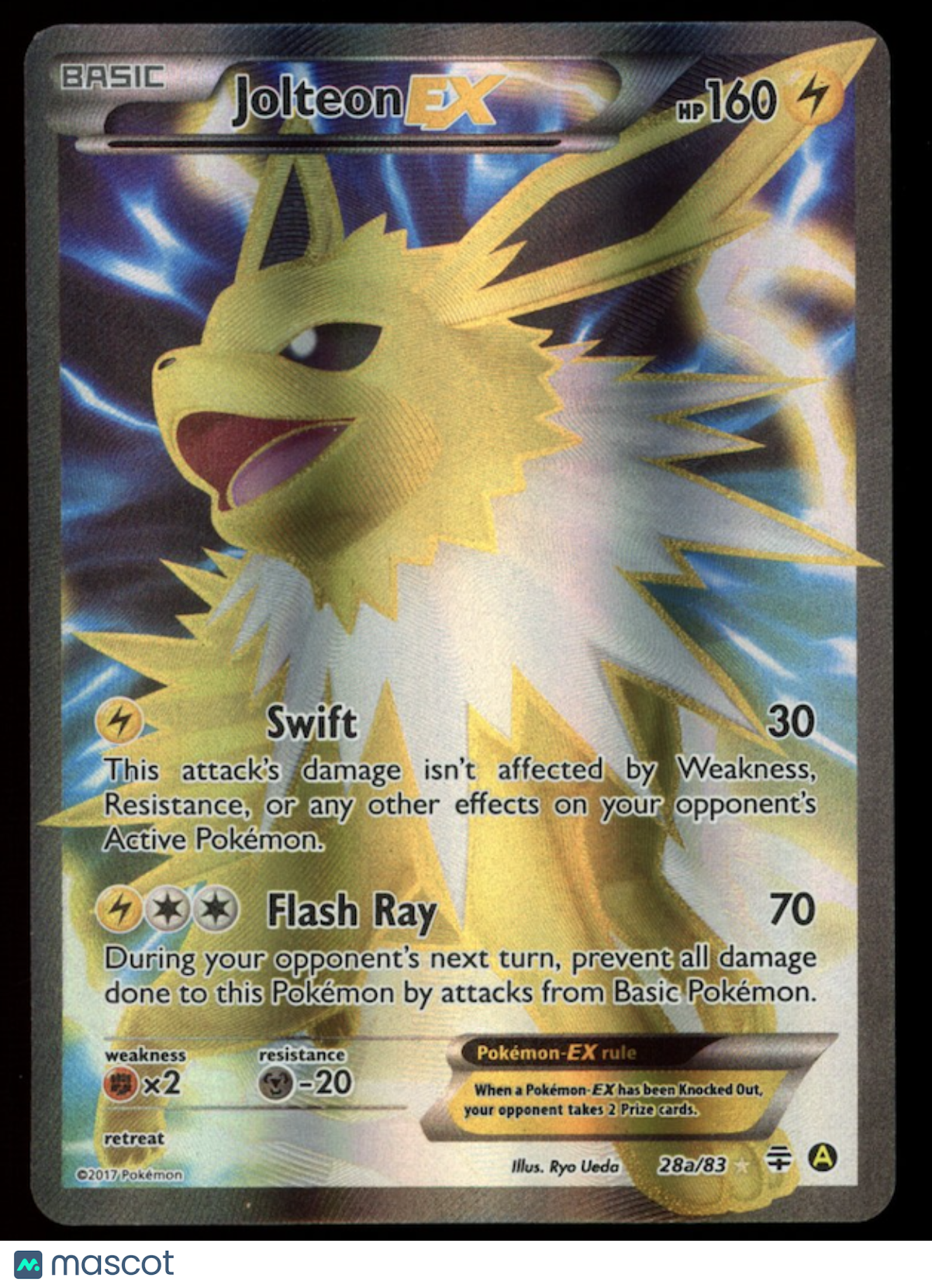 JOLTEON EX 2017 Pokemon Generations Alternate Art Promo #28a/83 Full Art