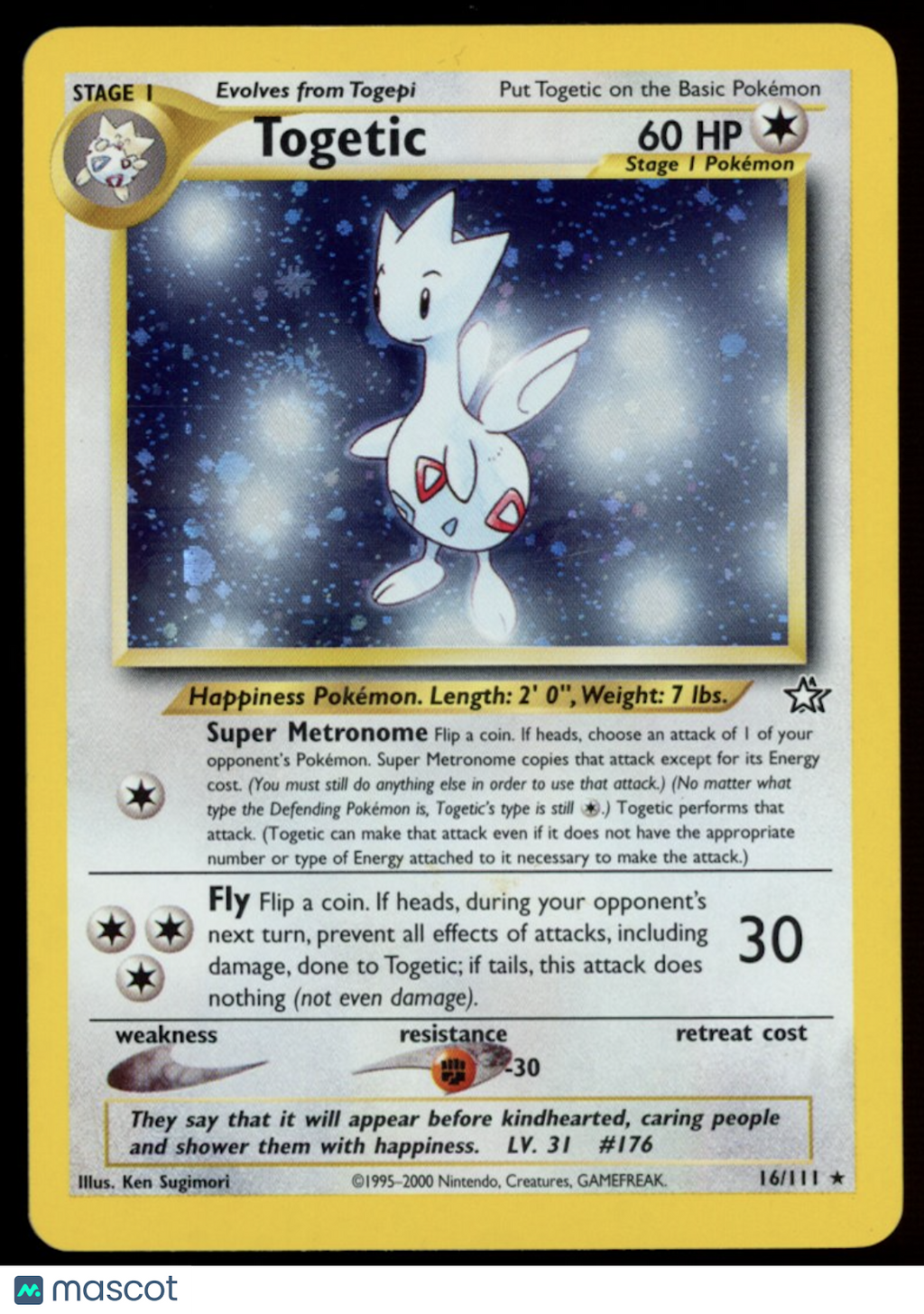 TOGETIC 2000 Pokemon Neo Genesis Holo Rare #16/111