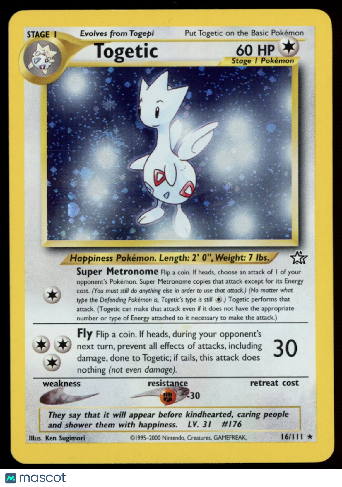 TOGETIC 2000 Pokemon Neo Genesis Holo Rare #16/111