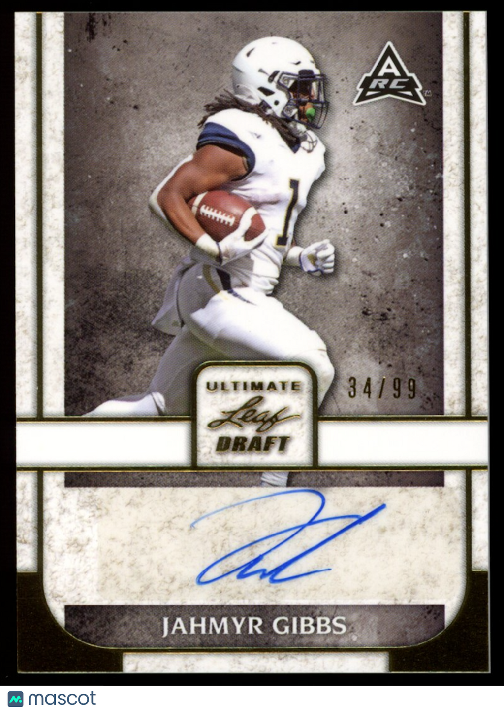 JAHMYR GIBBS 2022 Leaf Ultimate Draft Rookie Auto /99 #BA-JG1 Georgia Tech