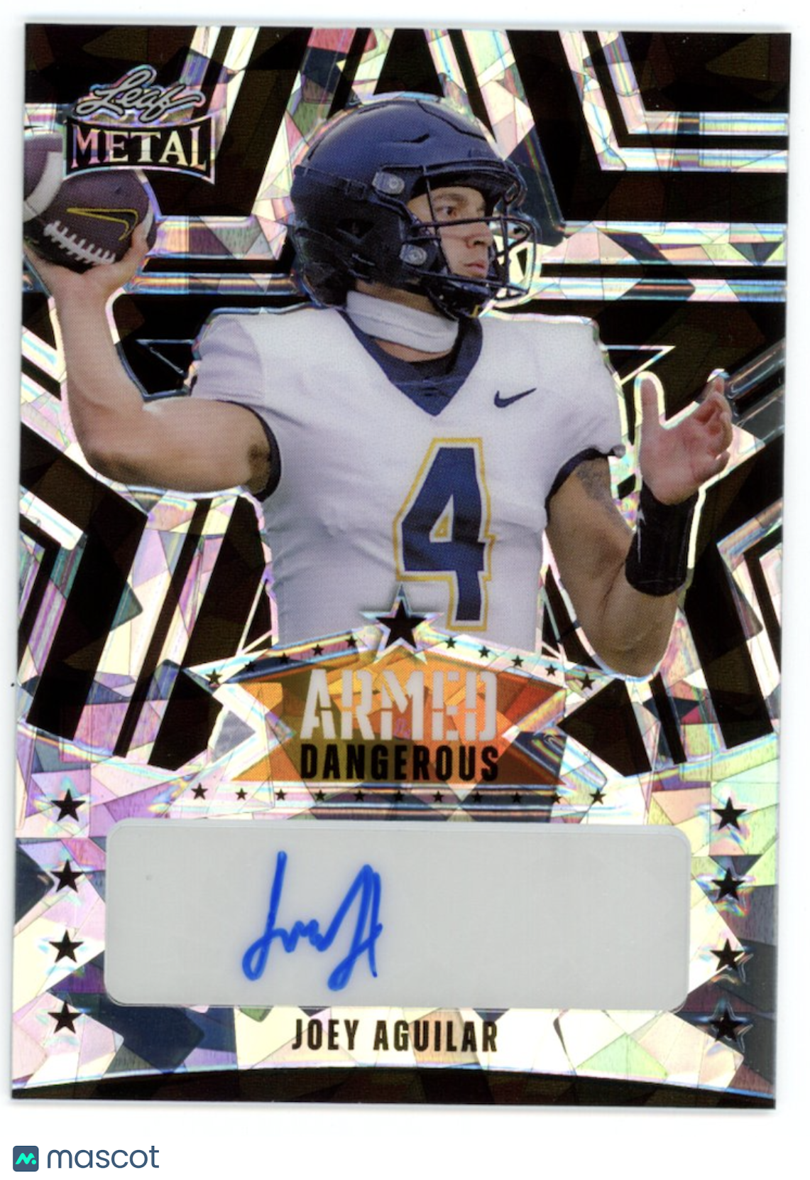 JOEY AGUILAR 2024 Leaf Metal Armed and Dangerous Cracked Ice Auto /4 #AD-JA2