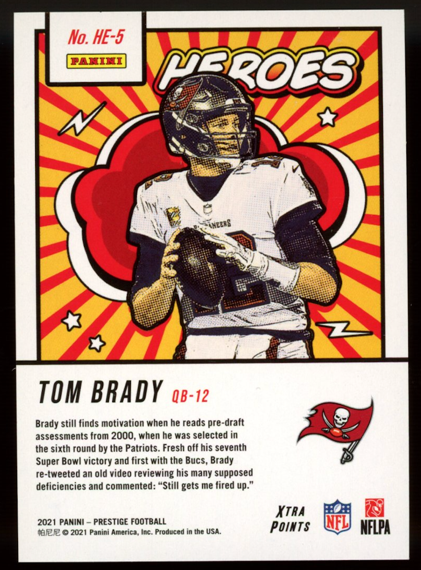 TOM BRADY 2021 Panini Prestige Heroes Xtra Points Blue /249 #HE-5 Buccaneers