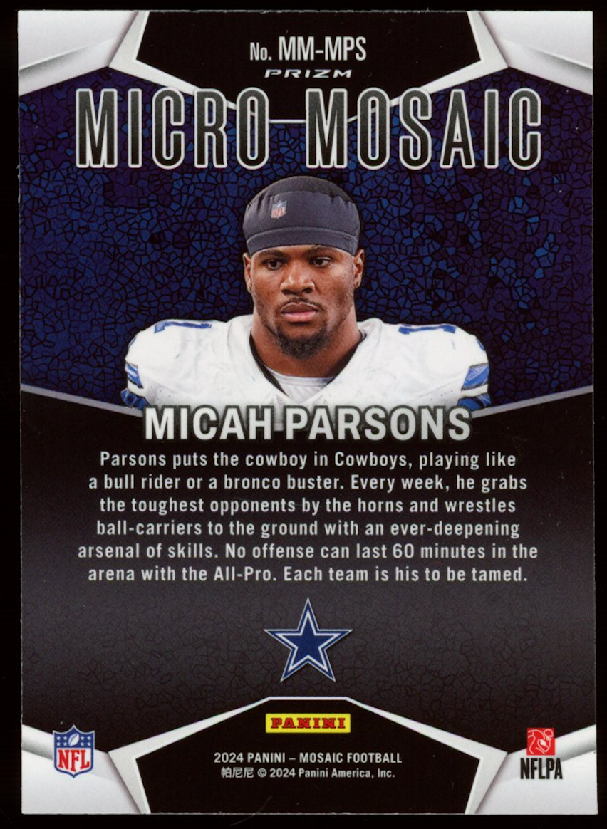 MICAH PARSONS 2024 Panini Mosaic Micro Mosaic Case Hit SSP #MM-MPS Cowboys