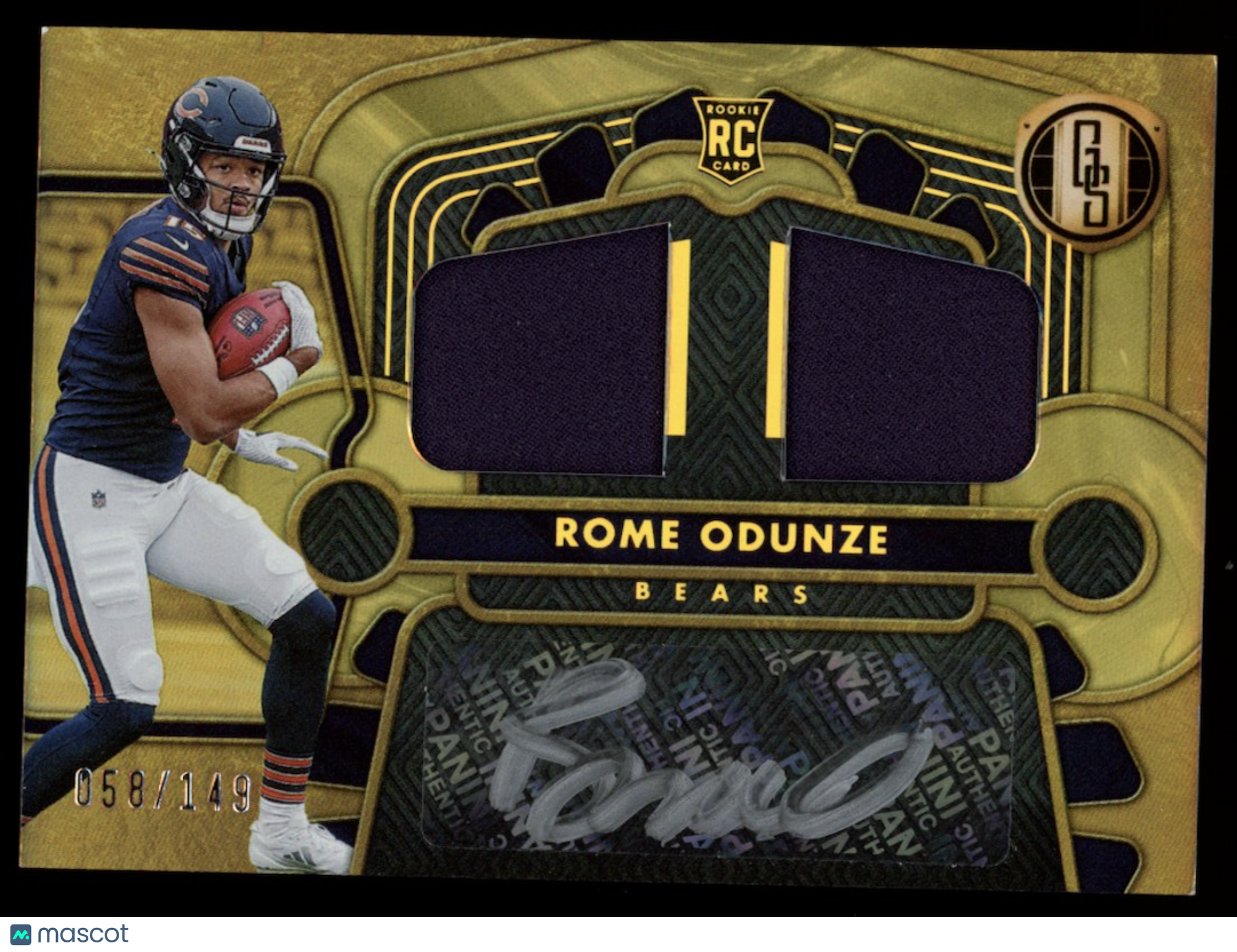 ROME ODUNZE 2024 Panini Gold Standard Rookie Dual Patch Auto /149 #4 Bears