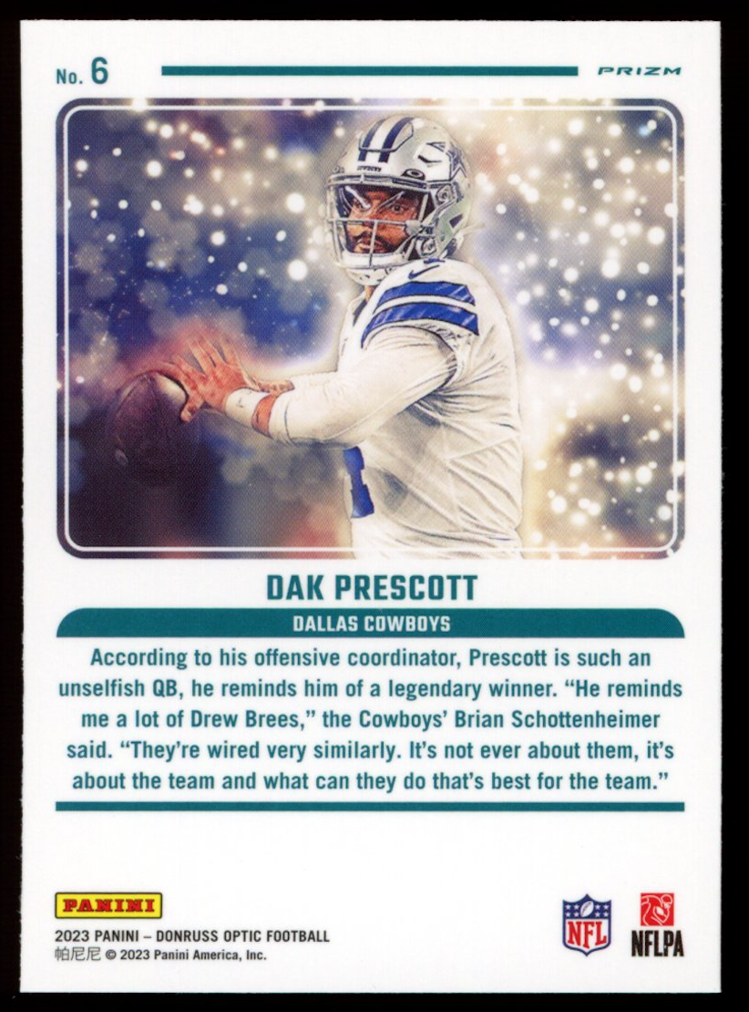 DAK PRESCOTT 2023 Panini Donruss Optic Mythical Case Hit SSP #6 Cowboys