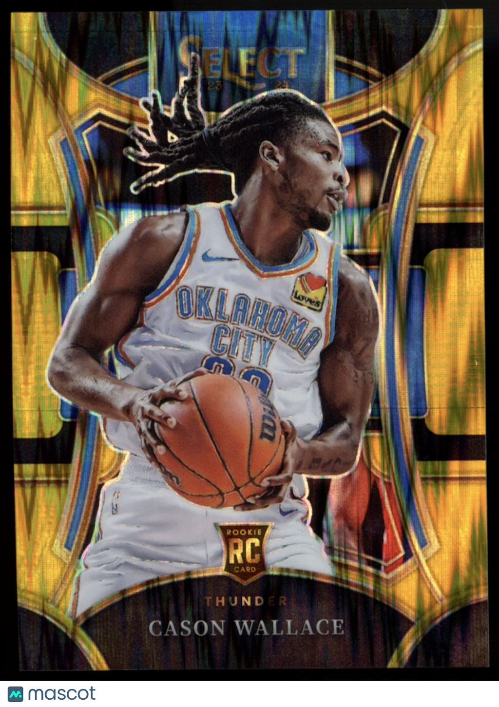 CASON WALLACE 2023-24 Panini Select Mezzanine Gold Flash Prizm Rookie /10 #321