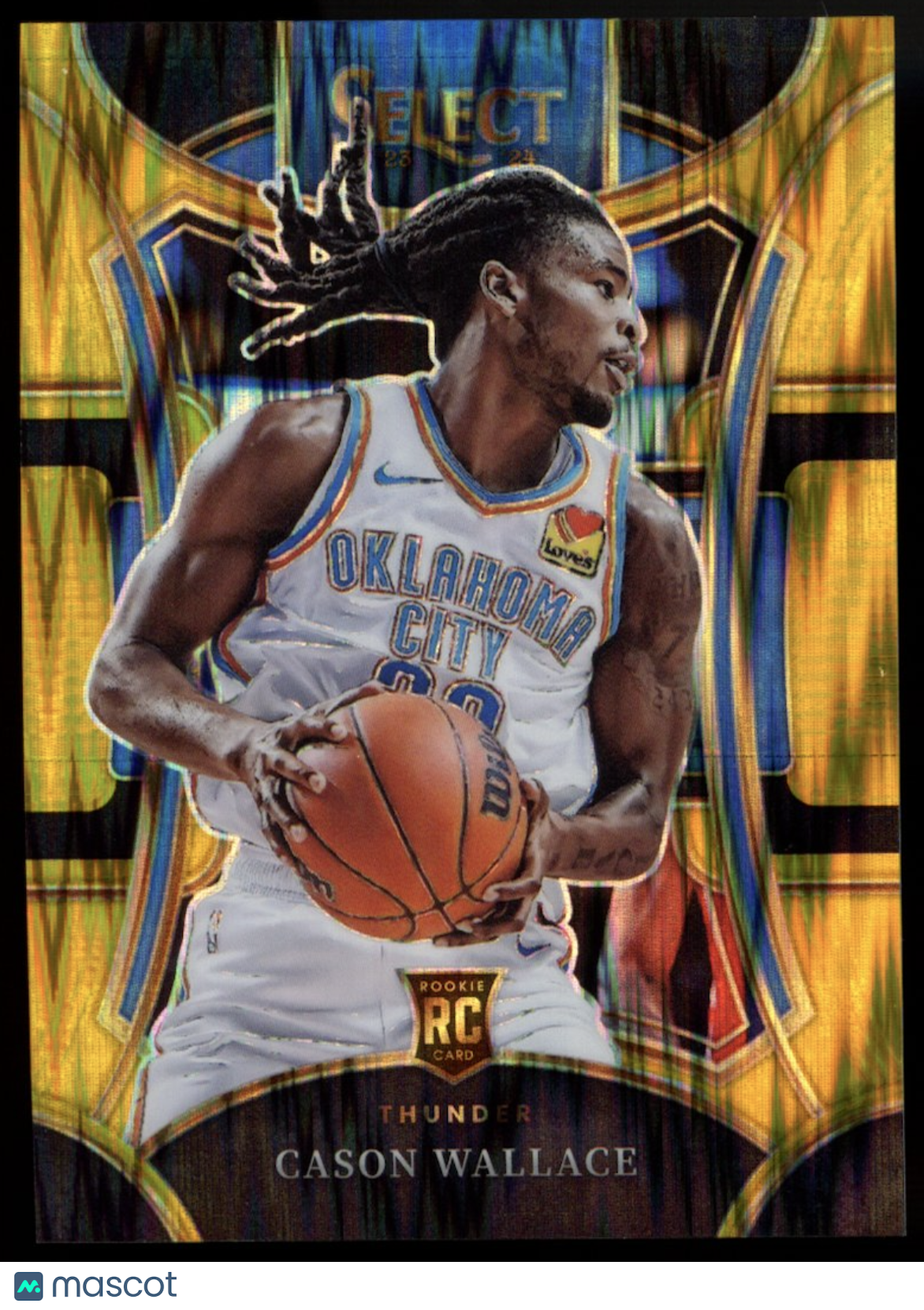 CASON WALLACE 2023-24 Panini Select Mezzanine Gold Flash Prizm Rookie /10 #321