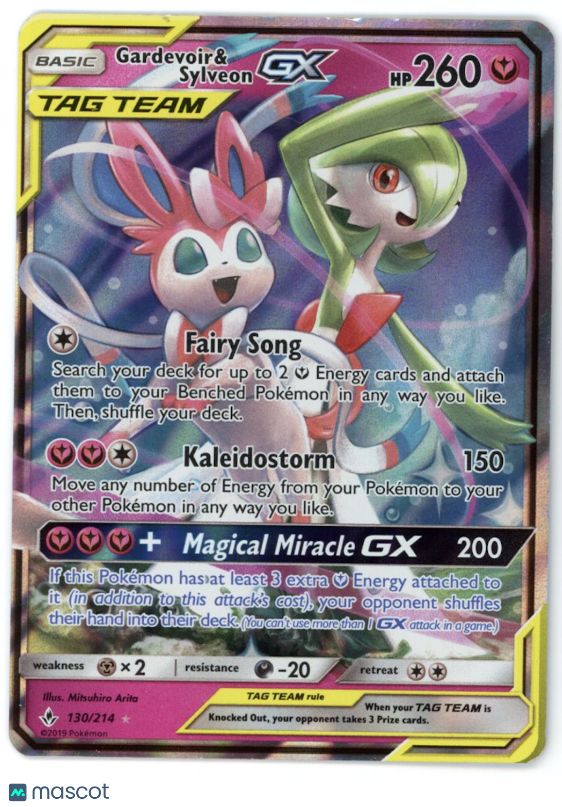 GARDEVOIR & SYLVEON GX 2019 Pokemon SM Unbroken Bonds Tag Team #130/214