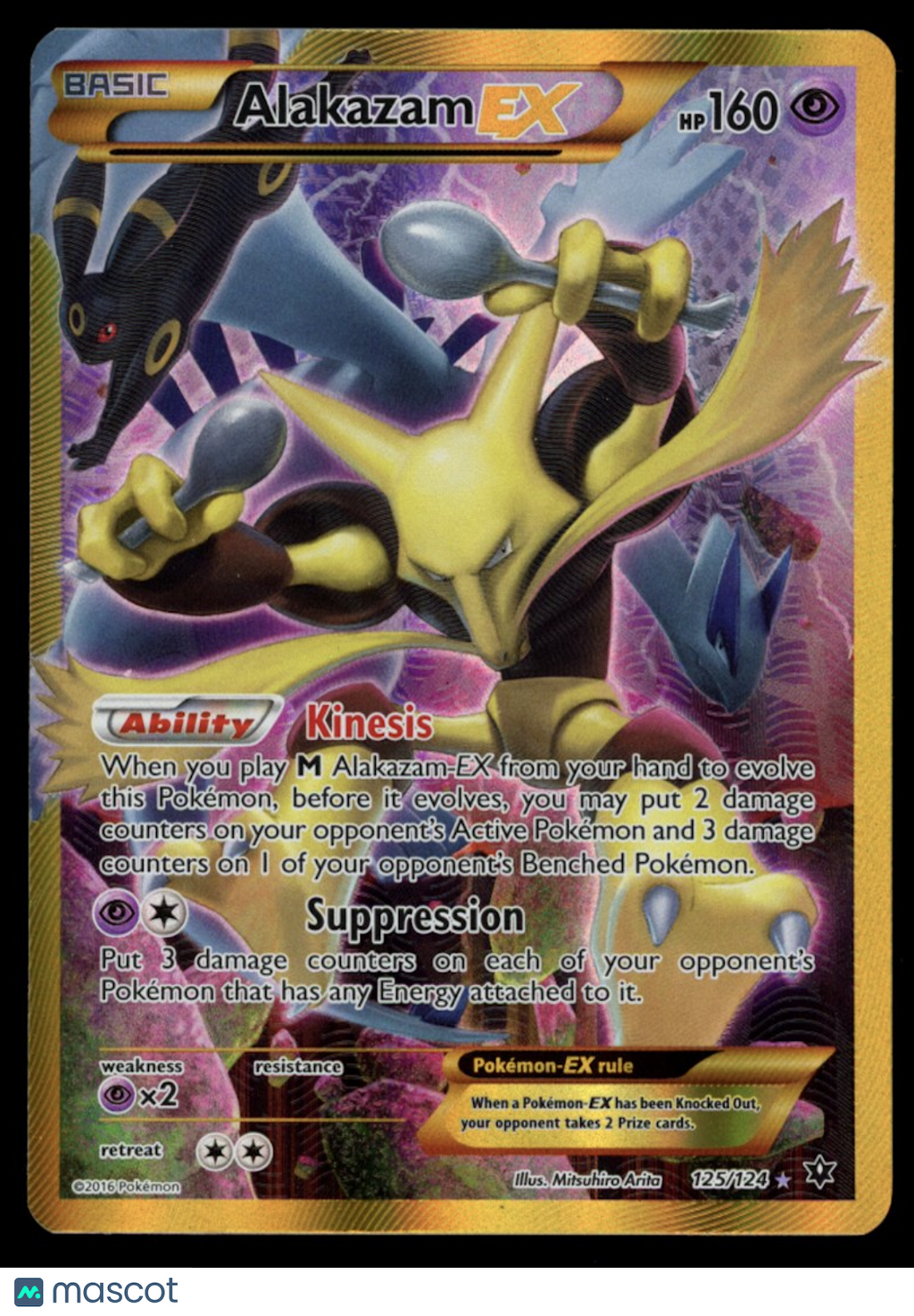 ALAKAZAM EX XY Fates Collide 2016 Pokemon Secret Rare #125/124