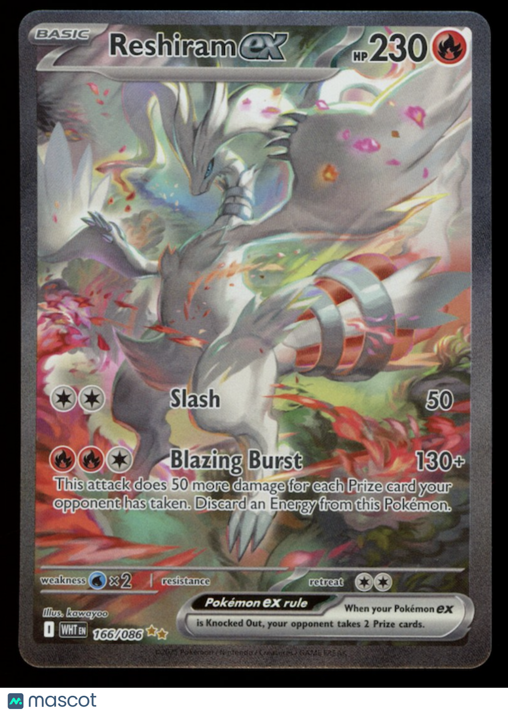 RESHIRAM EX 2025 Pokemon S&V White Flare Special Illustration Rare #166/86