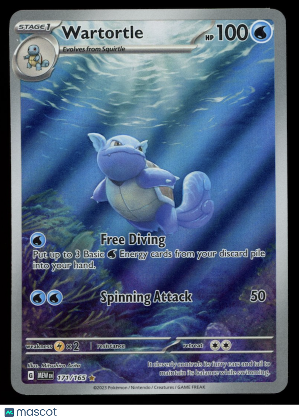 WARTORTLE 2023 Pokemon Scarlet & Violet Mew 151 Illustration Rare #171/165