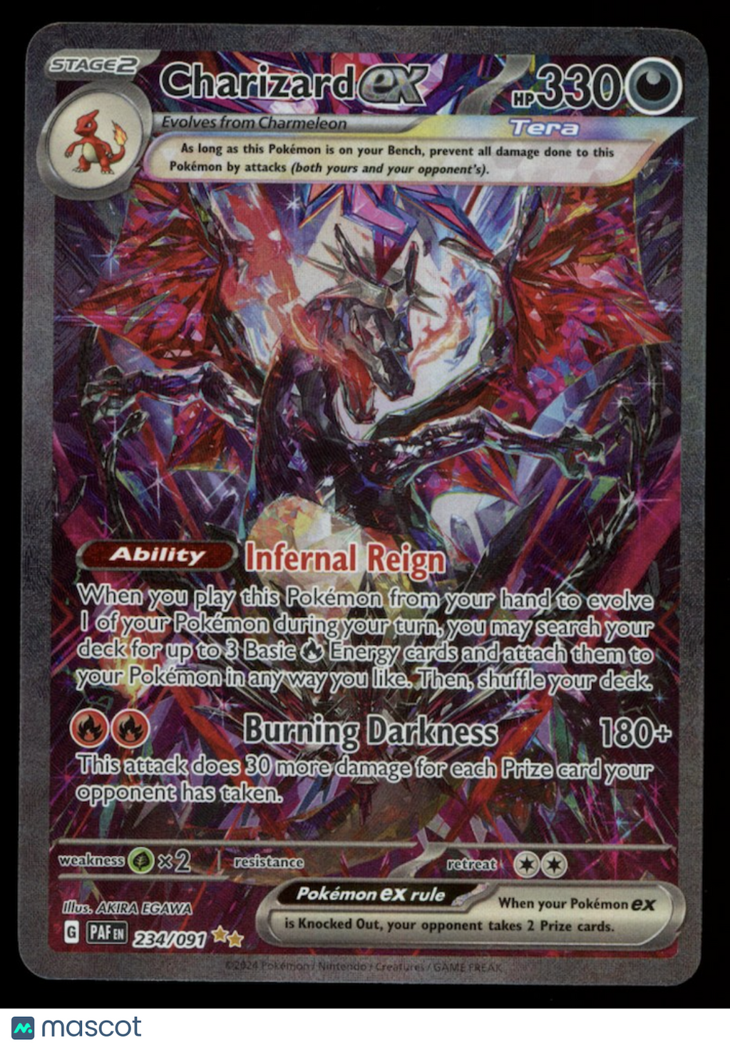 CHARIZARD EX 2024 Pokemon SV Paldean Fates Special Illustration Rare #234/091