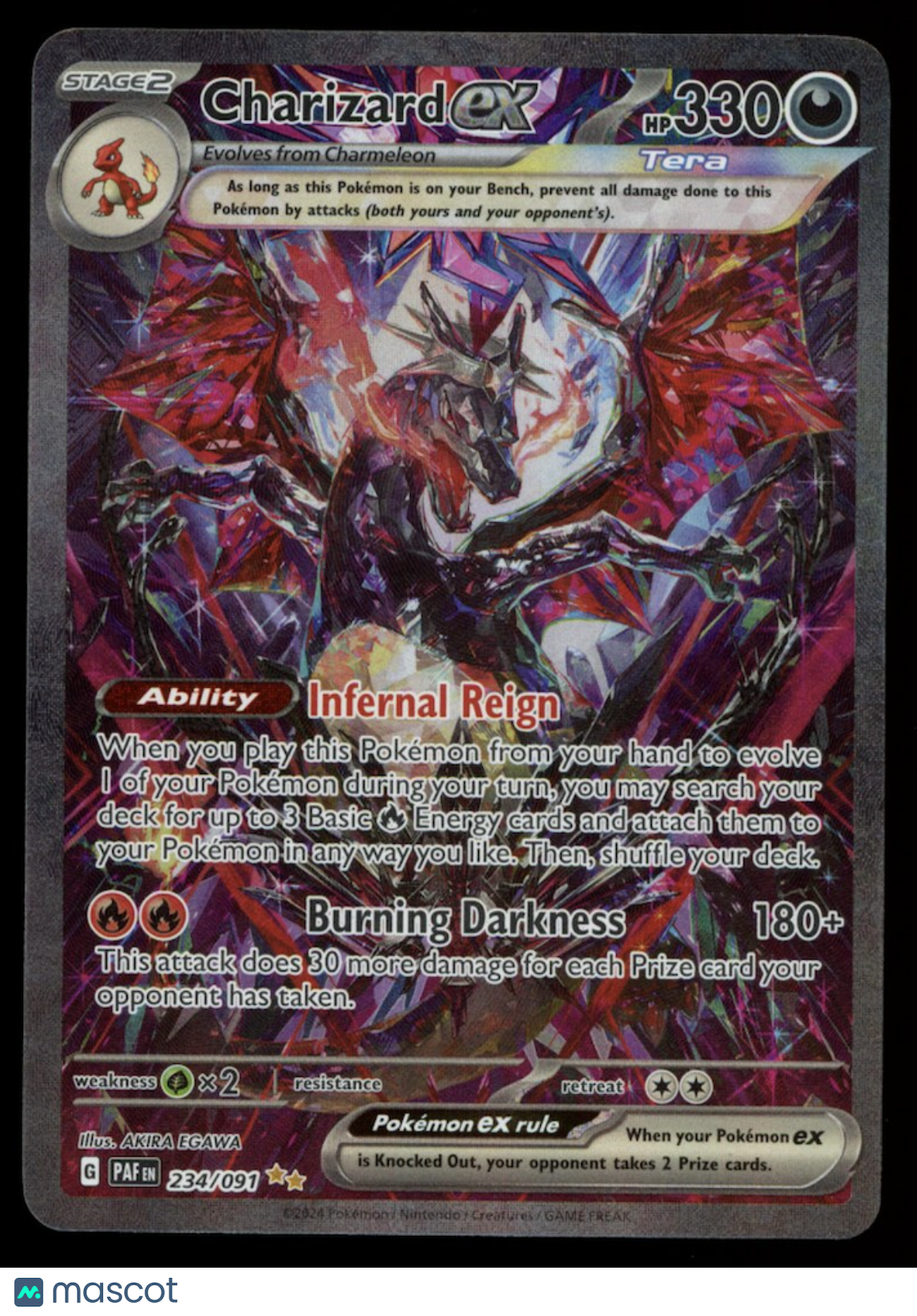 CHARIZARD EX 2024 Pokemon SV Paldean Fates Special Illustration Rare #234/091