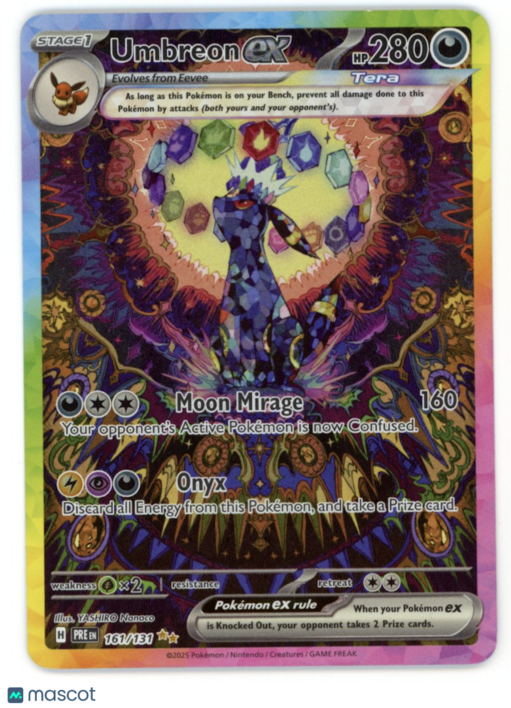 UMBREON EX 2025 Pokemon Prismatic Evolutions Special Illustration Rare #161/131