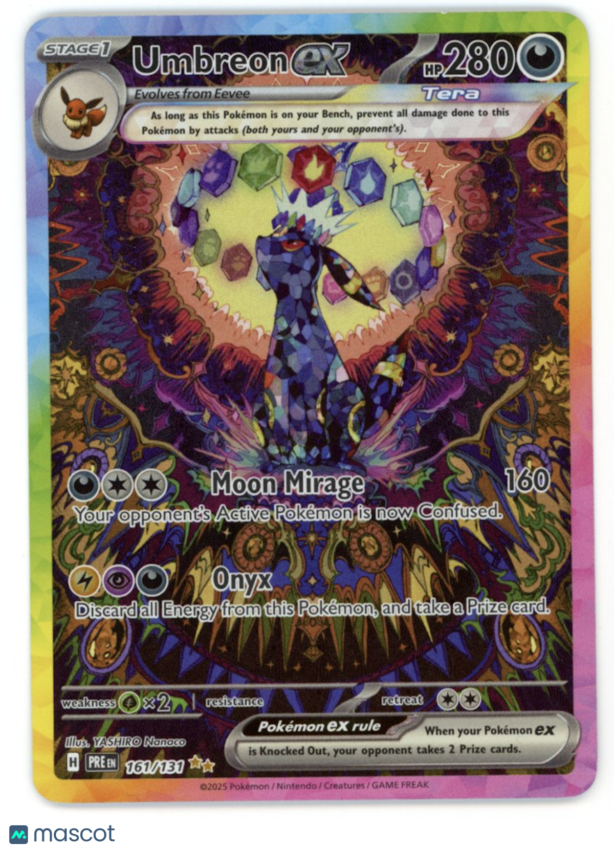 UMBREON EX 2025 Pokemon Prismatic Evolutions Special Illustration Rare #161/131