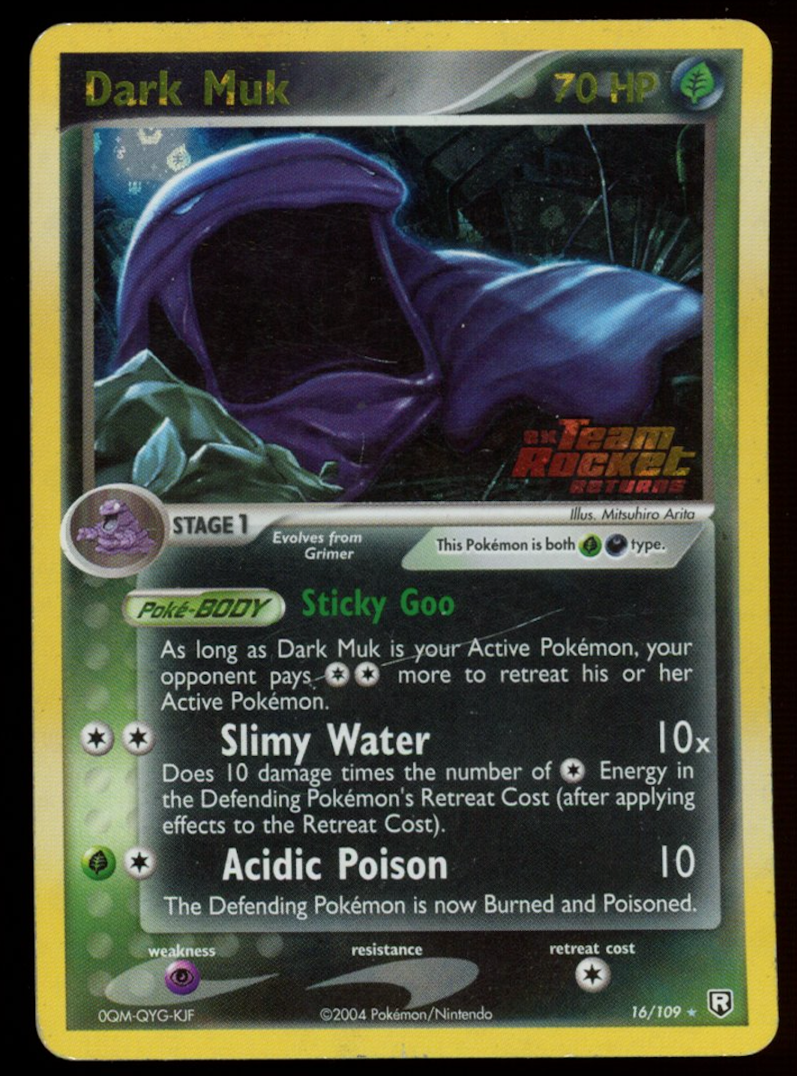 DARK MUK 2004 Pokemon Team Rocket Returns Rare Reverse Holo #16/109