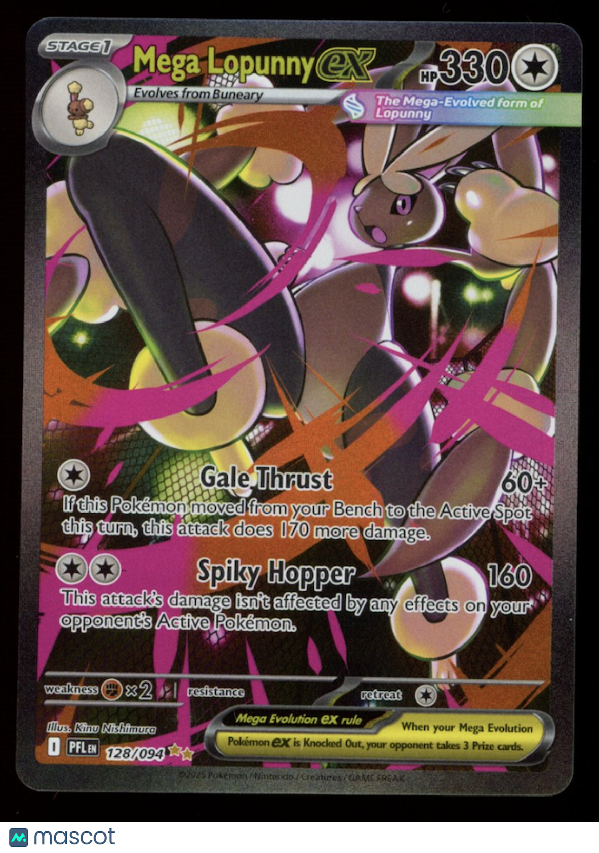 MEGA LOPUNNY EX 2025 Pokemon ME Phantasmal Flames Special Illustration Rare #128