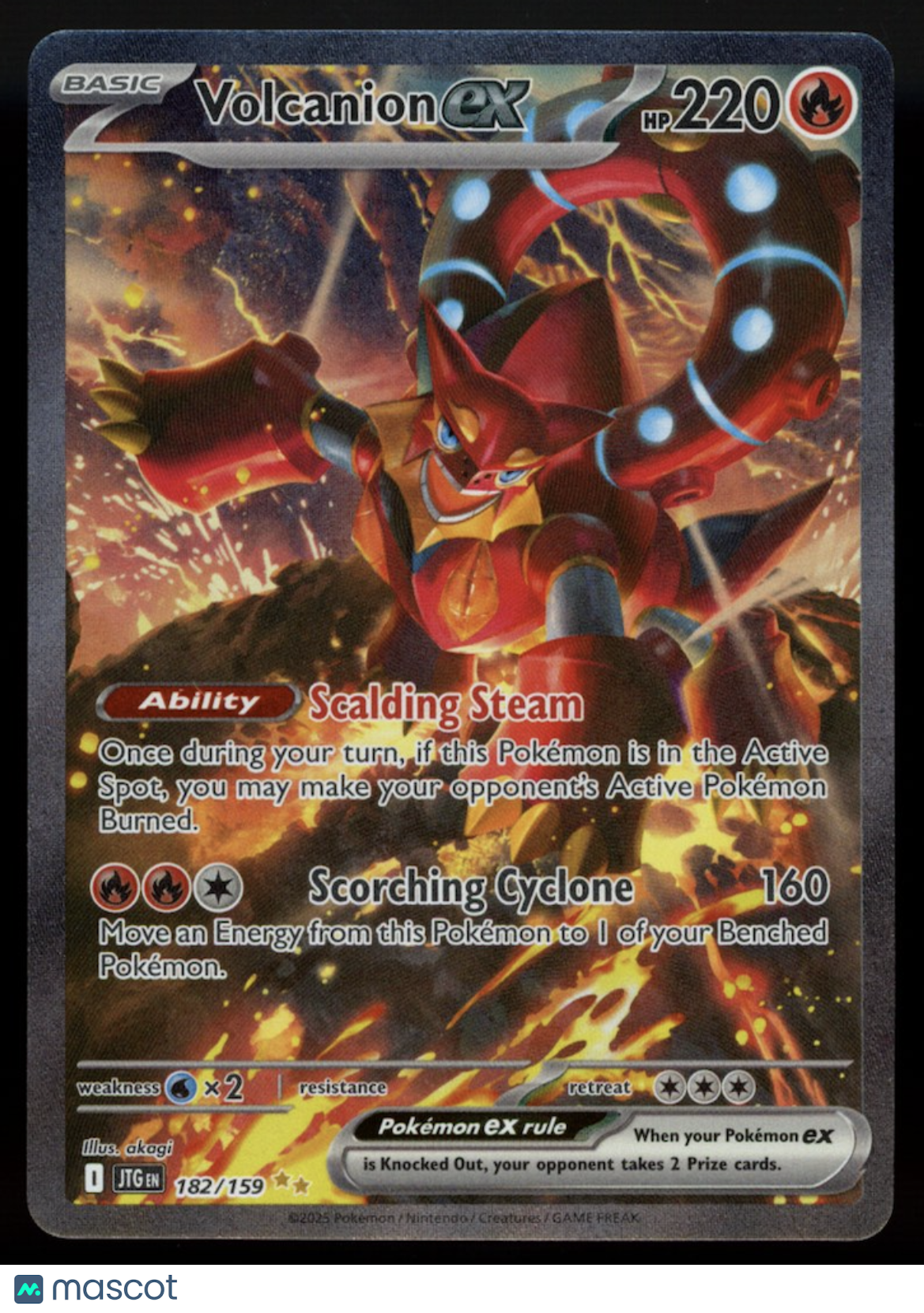 VOLCANION EX 2025 Pokemon SV Journey Together Special Illustration Rare #182/159