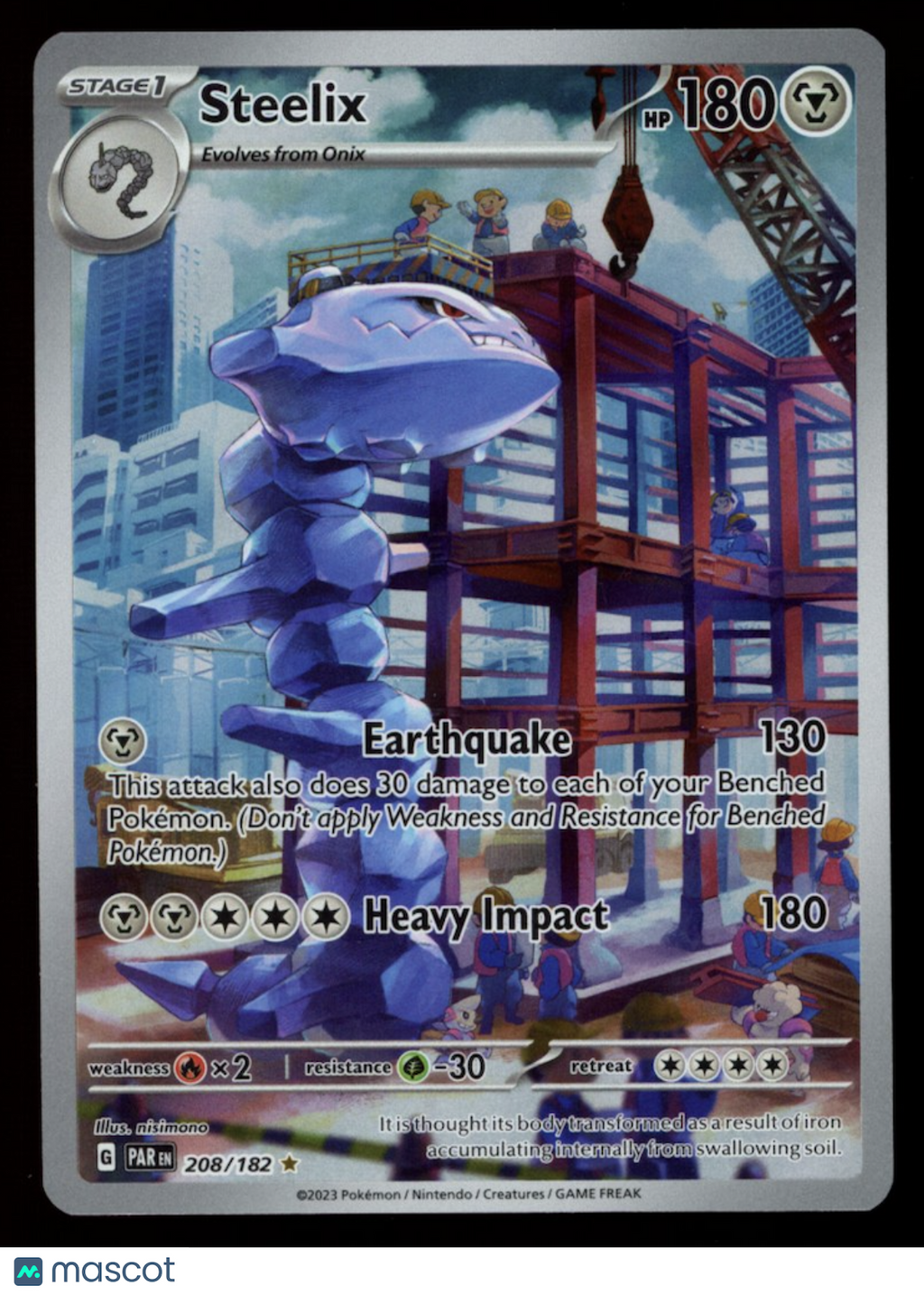 STEELIX 2023 Pokemon S&V Paradox Rift Illustration Rare #208/182