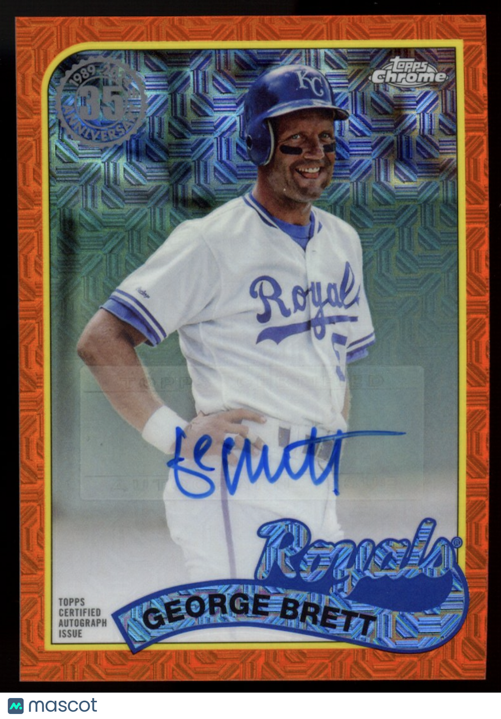 GEORGE BRETT 2024 Topps Chrome 35th Anniversary Orange Refractor Auto /25 Royals