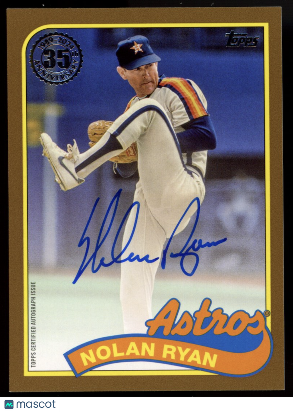 NOLAN RYAN 2024 Topps 1989 35th Anniversary Gold Auto /50 #89BA-NR Astros