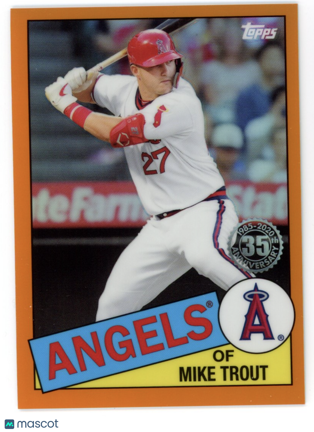 MIKE TROUT 2020 Topps 1985 35th Anniversary Orange Refractor /25 #85TC1 Angels