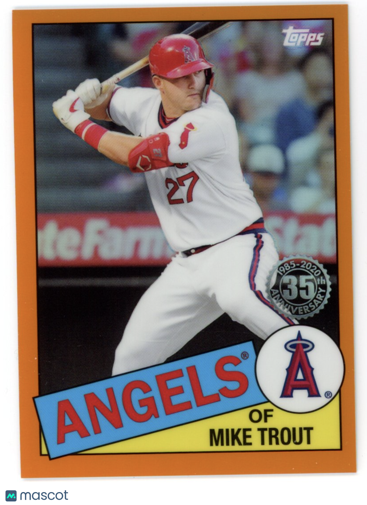 MIKE TROUT 2020 Topps 1985 35th Anniversary Orange Refractor /25 #85TC1 Angels