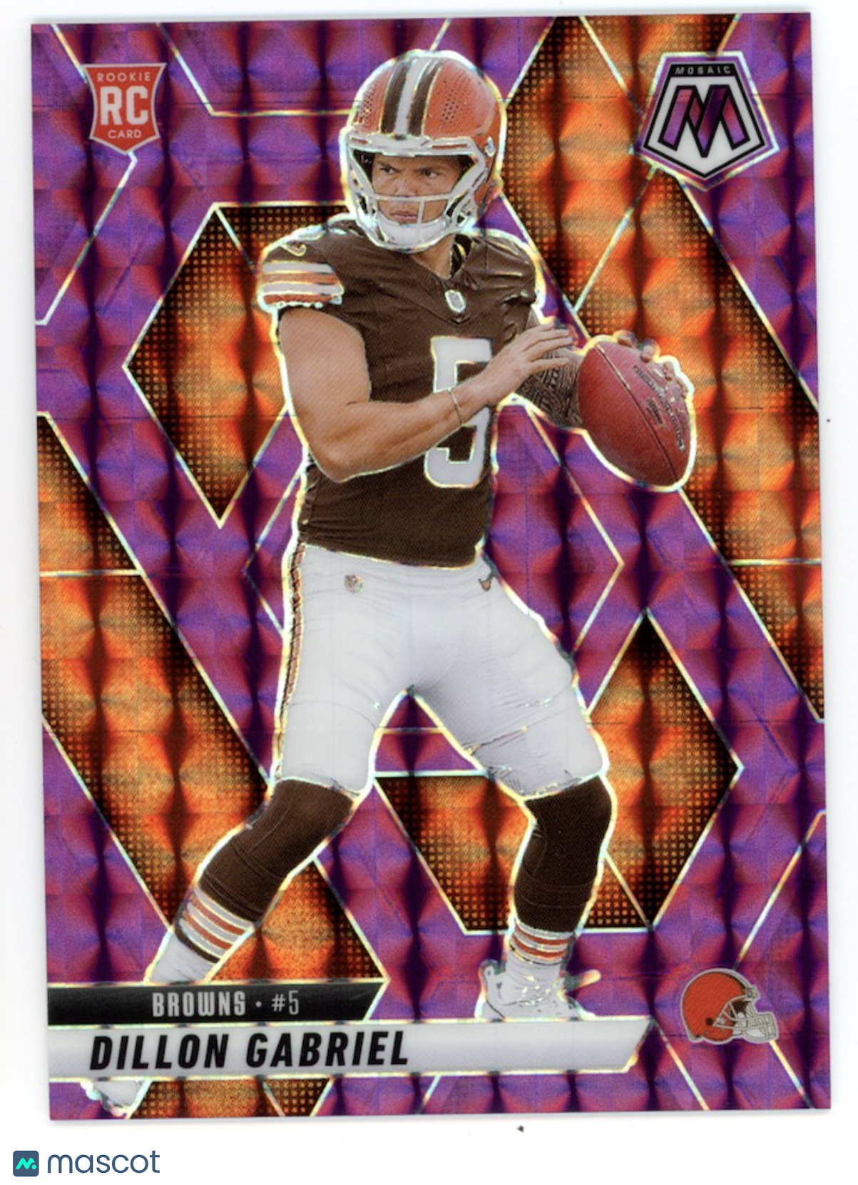 DILLON GABRIEL 2025 Panini Mosaic Rookie Purple Prizm /49 #332 Browns