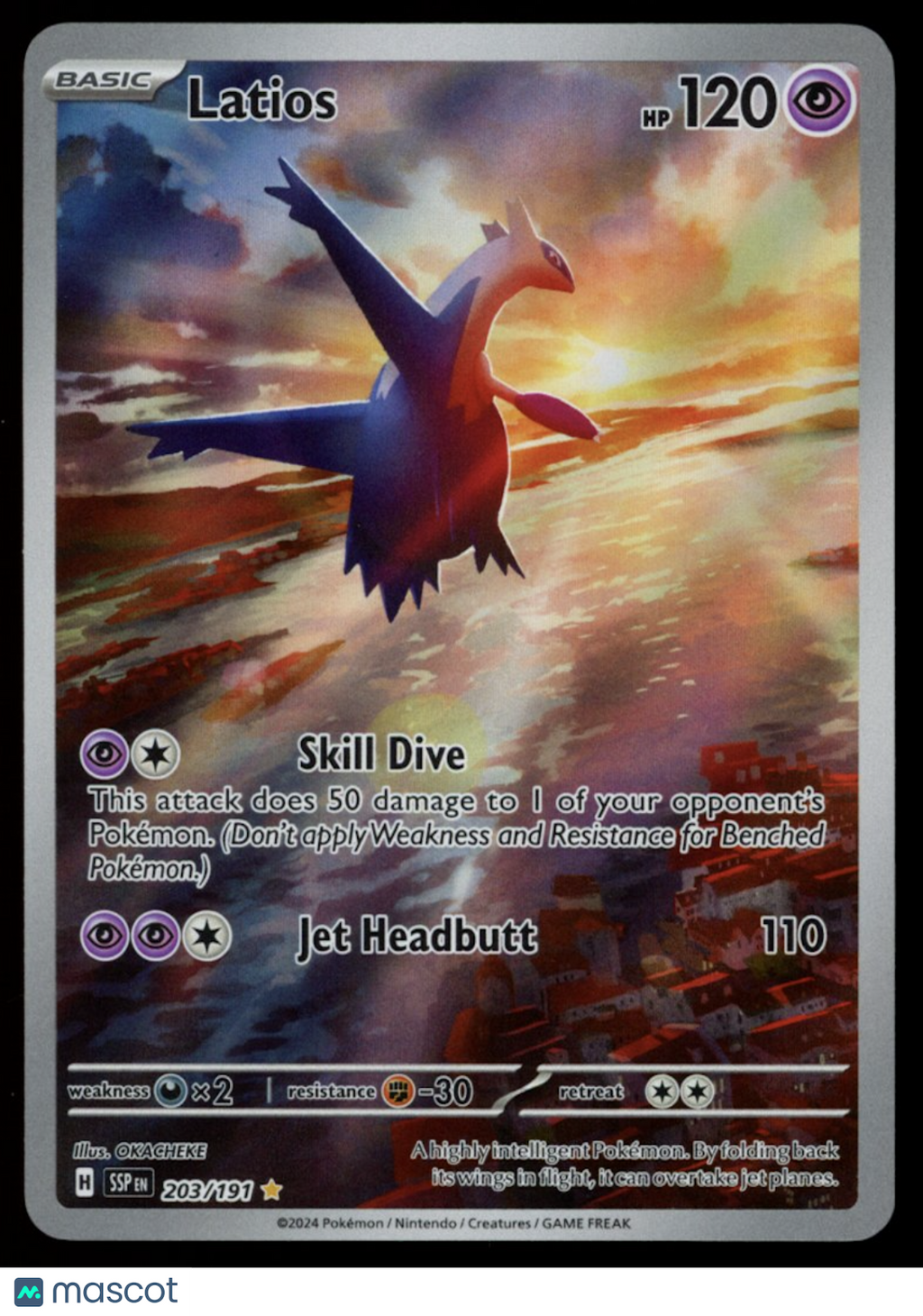 LATIOS 2024 Pokemon Scarlet & Violet Surging Sparks Illustration Rare #203/191