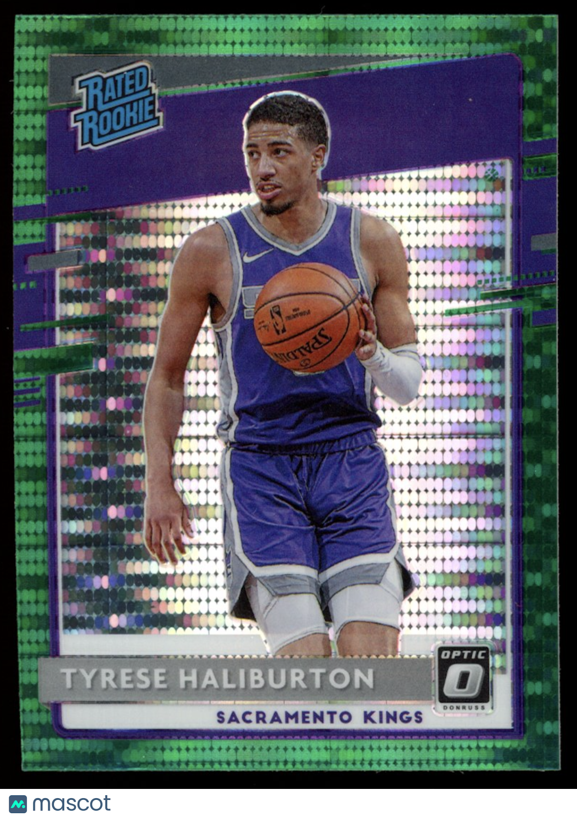 TYRESE HALIBURTON 2020-21 Donruss Optic Rated Rookie Green Pulsar Prizm #162